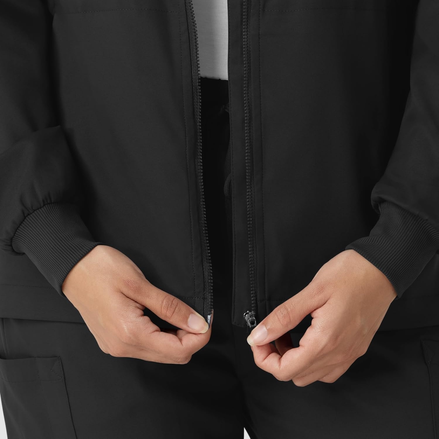 WINK Boundless Women’s Warm Up Scrub Jacket(Black)