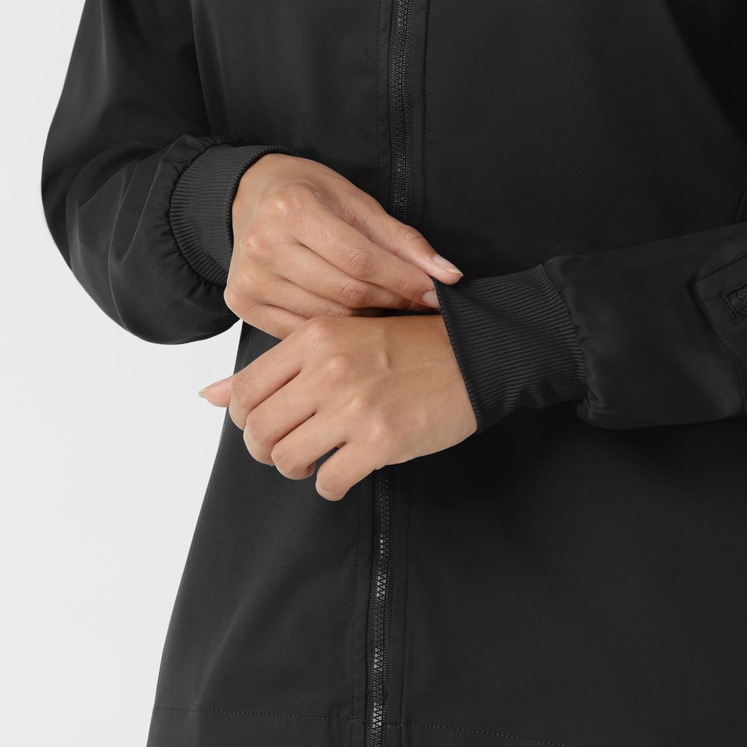 WINK Boundless Women’s Warm Up Scrub Jacket(Black)