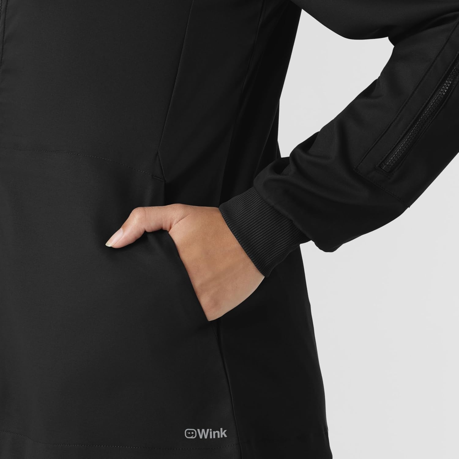 WINK Boundless Women’s Warm Up Scrub Jacket(Black)