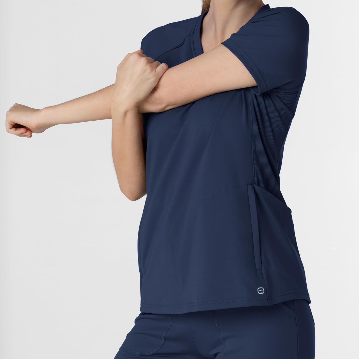Wink Renew Knit Women’s Flex-n-Reach V-Neck Raglan Scrub Top(Navy)
