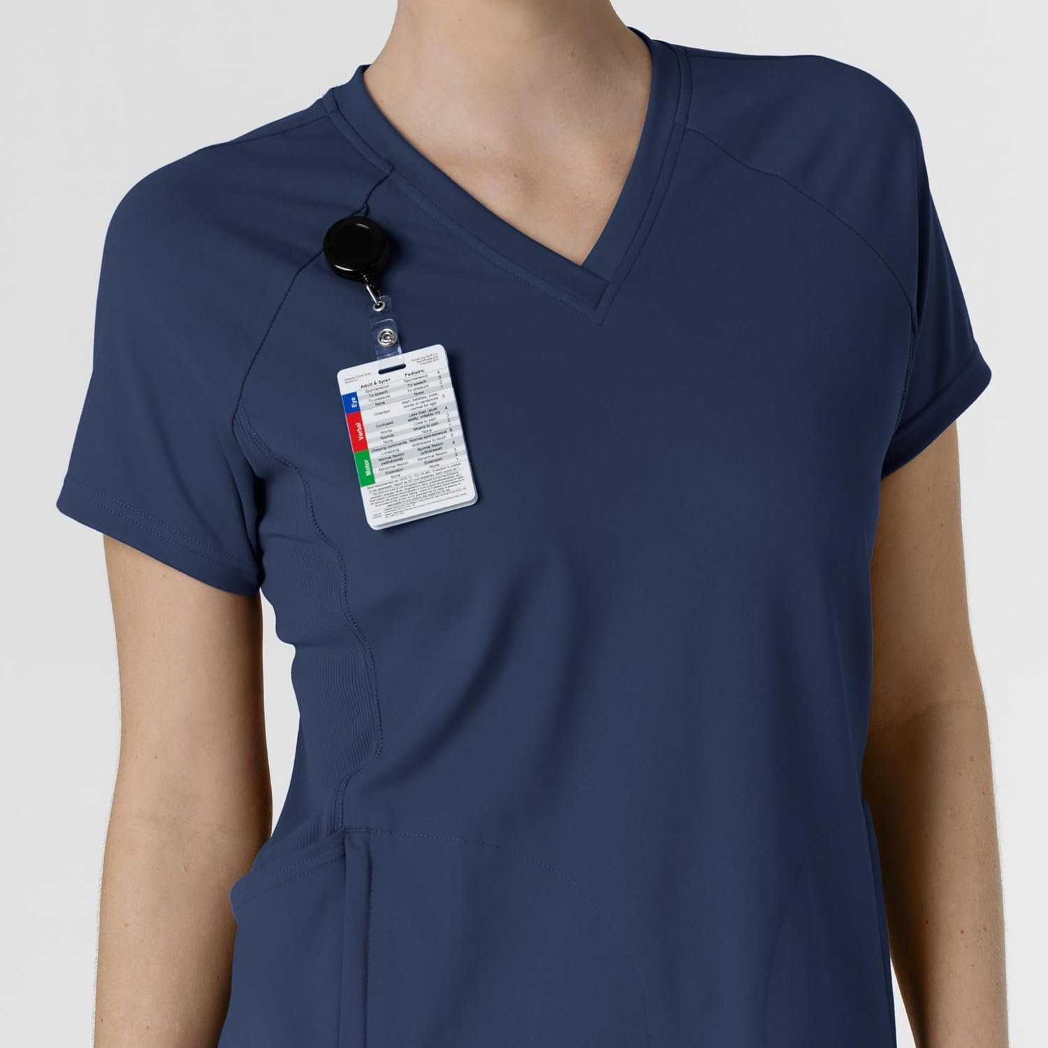Wink Renew Knit Women’s Flex-n-Reach V-Neck Raglan Scrub Top(Navy)