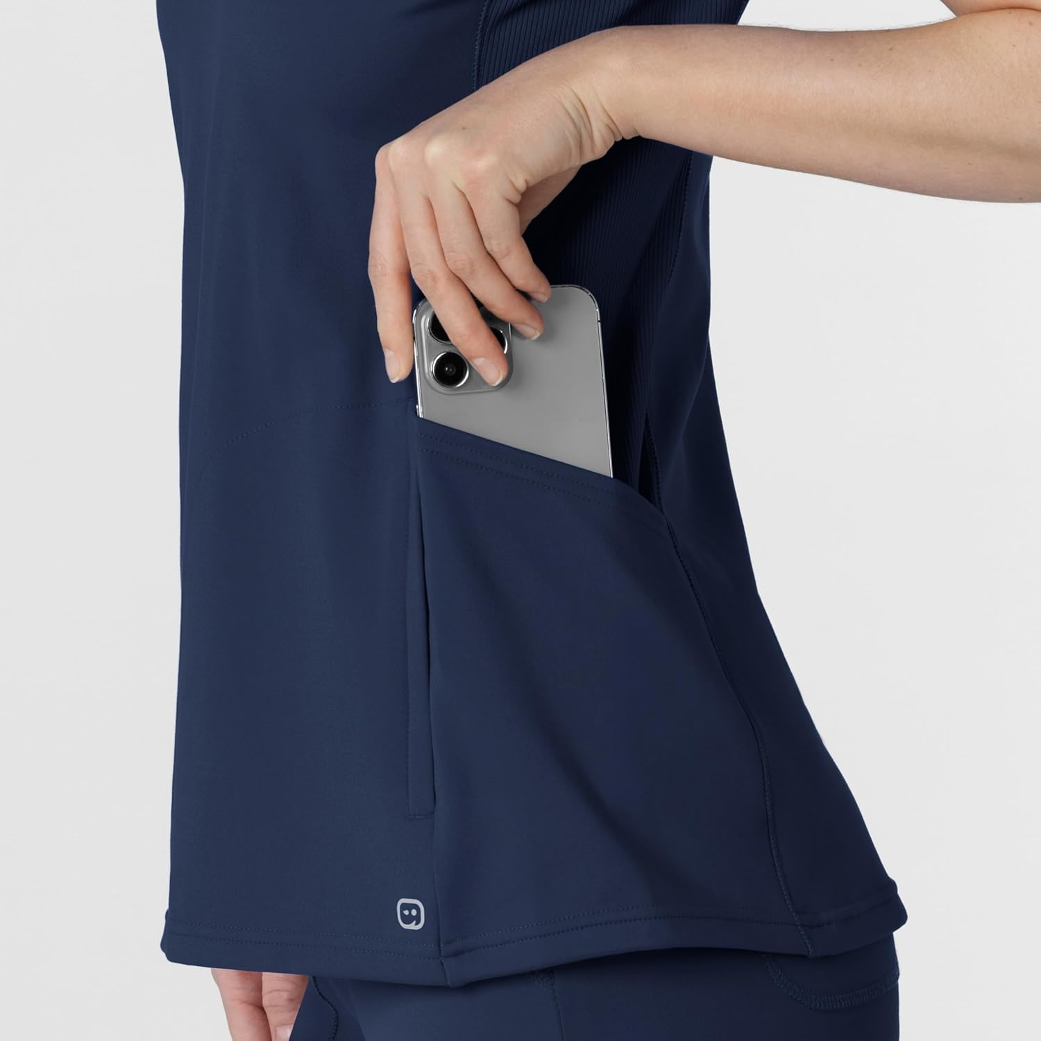 Wink Renew Knit Women’s Flex-n-Reach V-Neck Raglan Scrub Top(Navy)