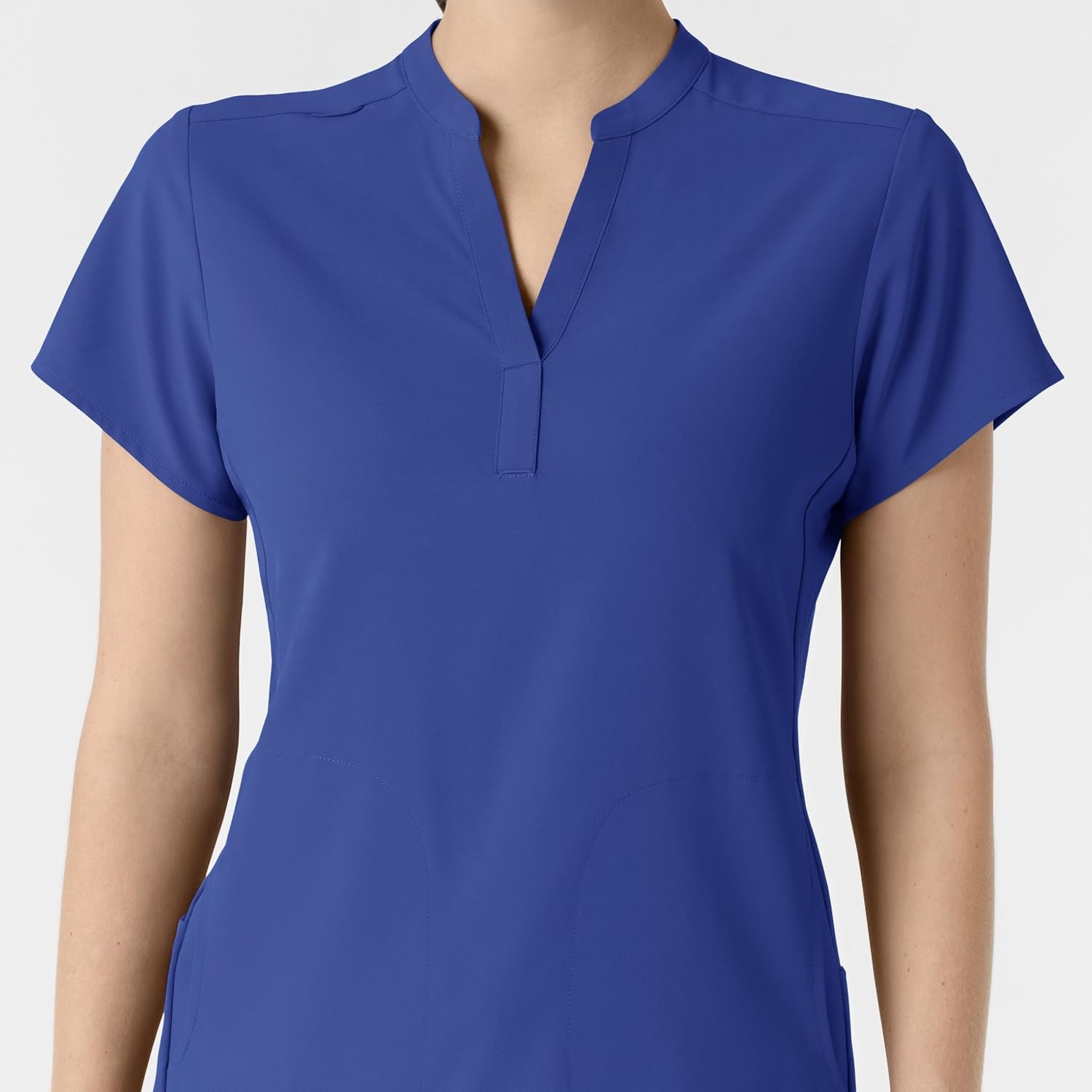 Wink Renew Women’s Mandarin Collar Scrub Top(Galaxy Blue)