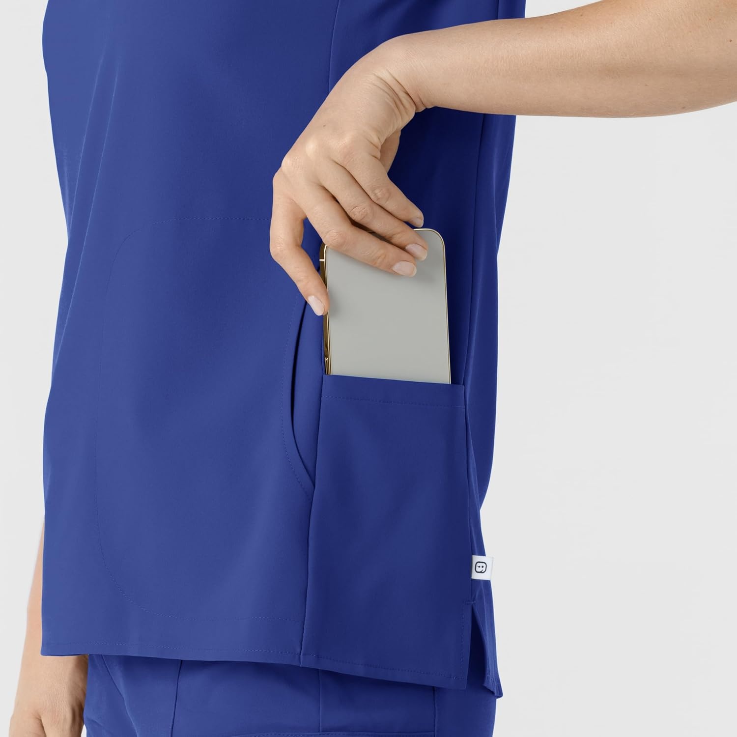 Wink Renew Women’s Mandarin Collar Scrub Top(Galaxy Blue)