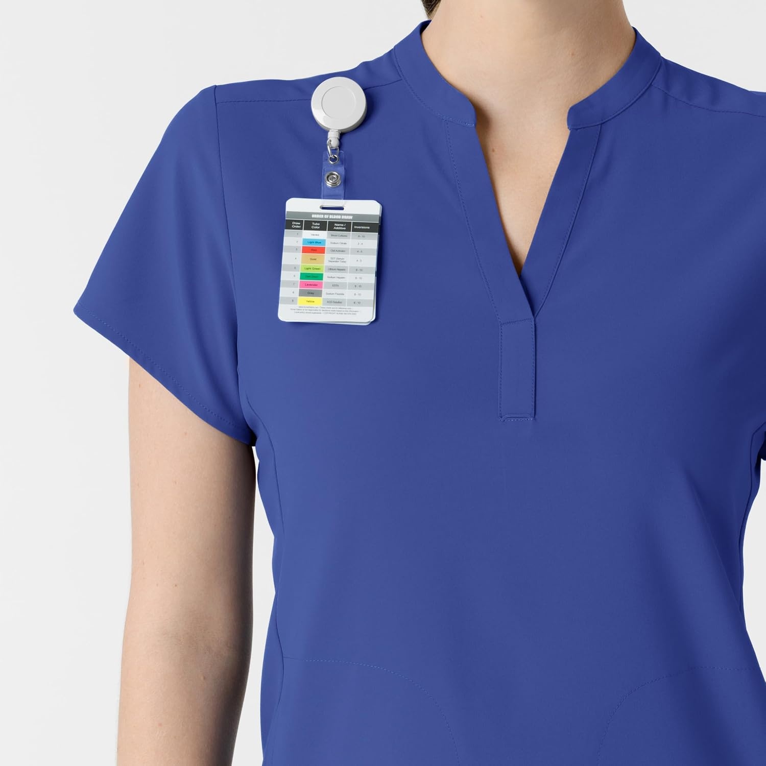 Wink Renew Women’s Mandarin Collar Scrub Top(Galaxy Blue)