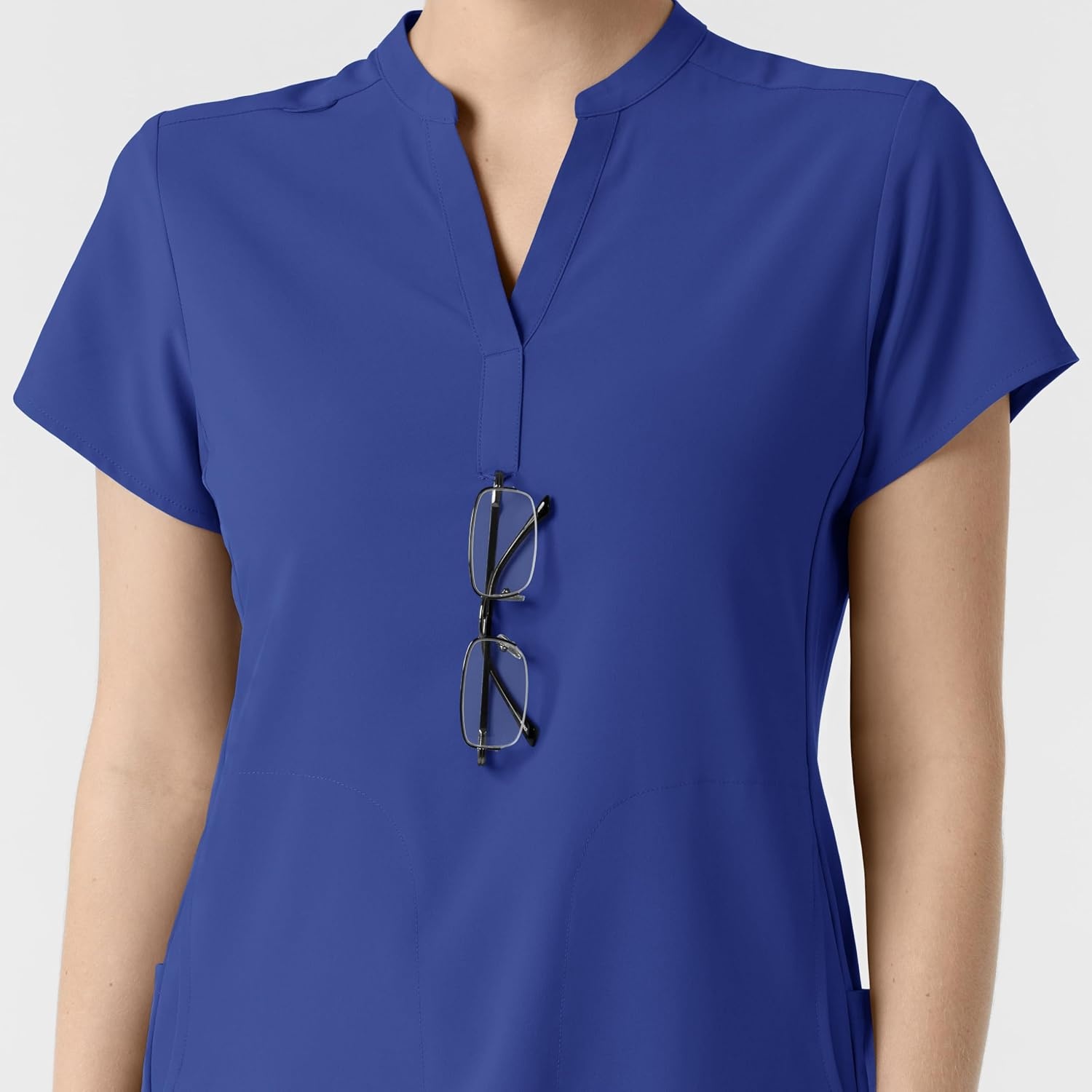 Wink Renew Women’s Mandarin Collar Scrub Top(Galaxy Blue)