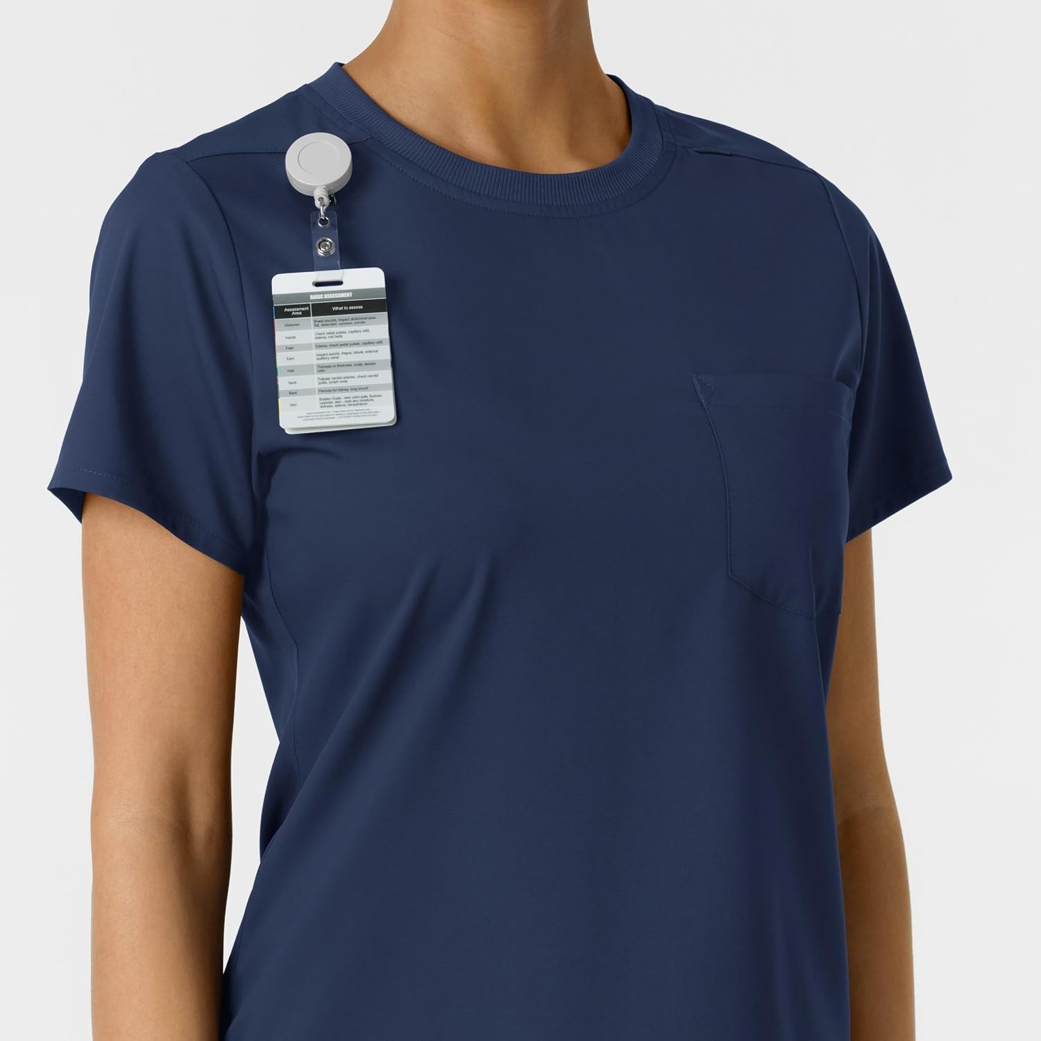 Wink Scrubs for Women, Boundless, Classic Tee with 1 Pocket(Navy)