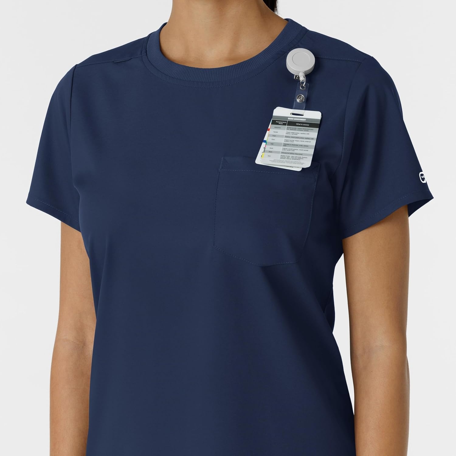 Wink Scrubs for Women, Boundless, Classic Tee with 1 Pocket(Navy)