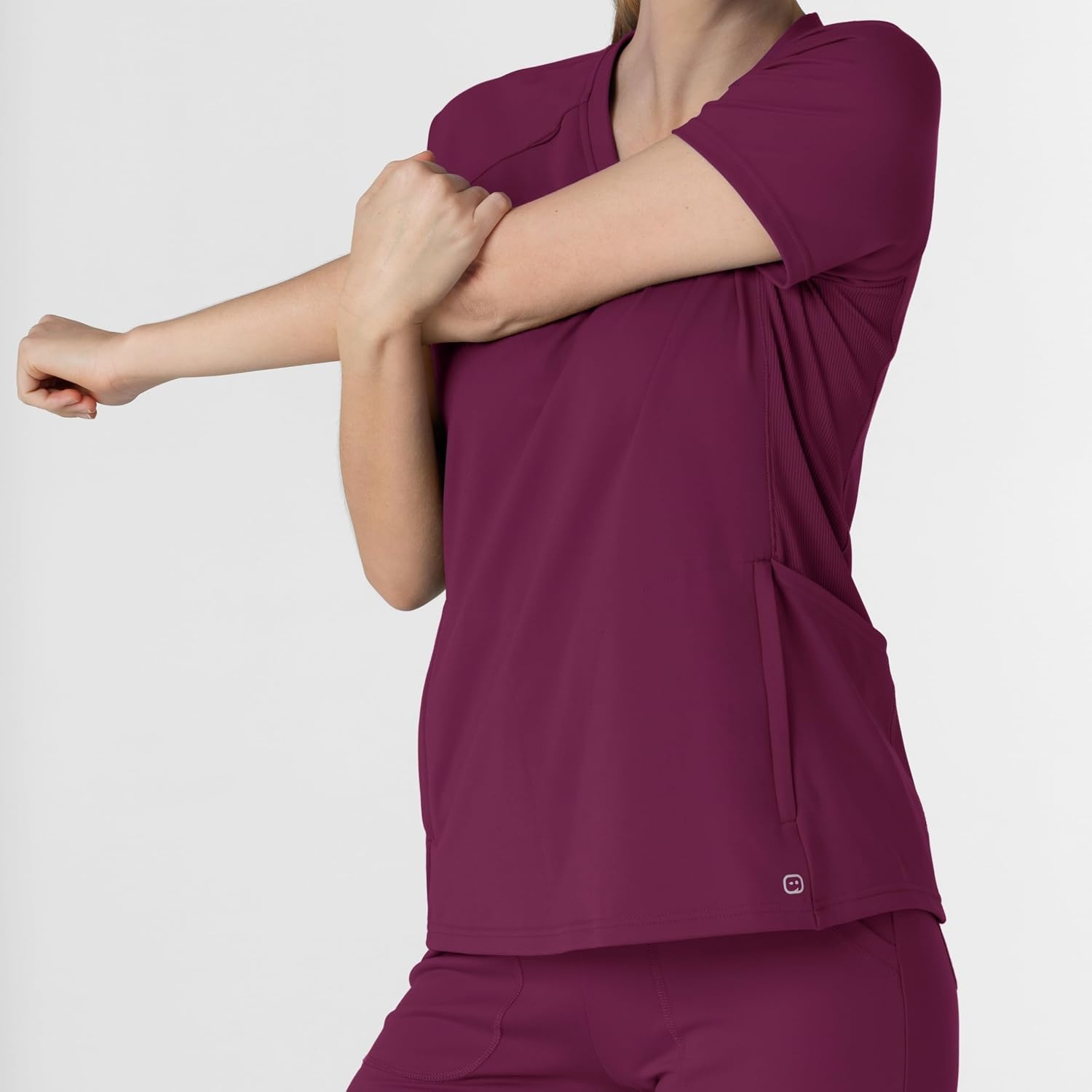 Wink Renew Women’s Flex-n-Reach V-Neck Raglan Scrub Top(Wine)