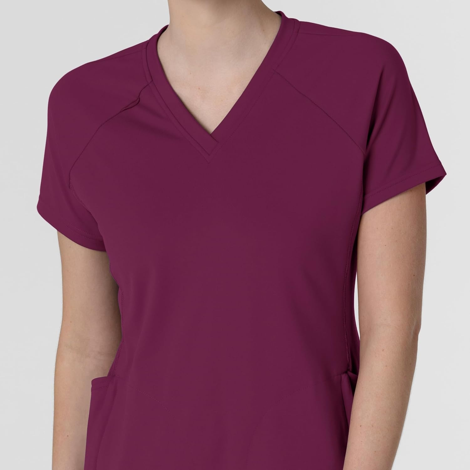 Wink Renew Women’s Flex-n-Reach V-Neck Raglan Scrub Top(Wine)