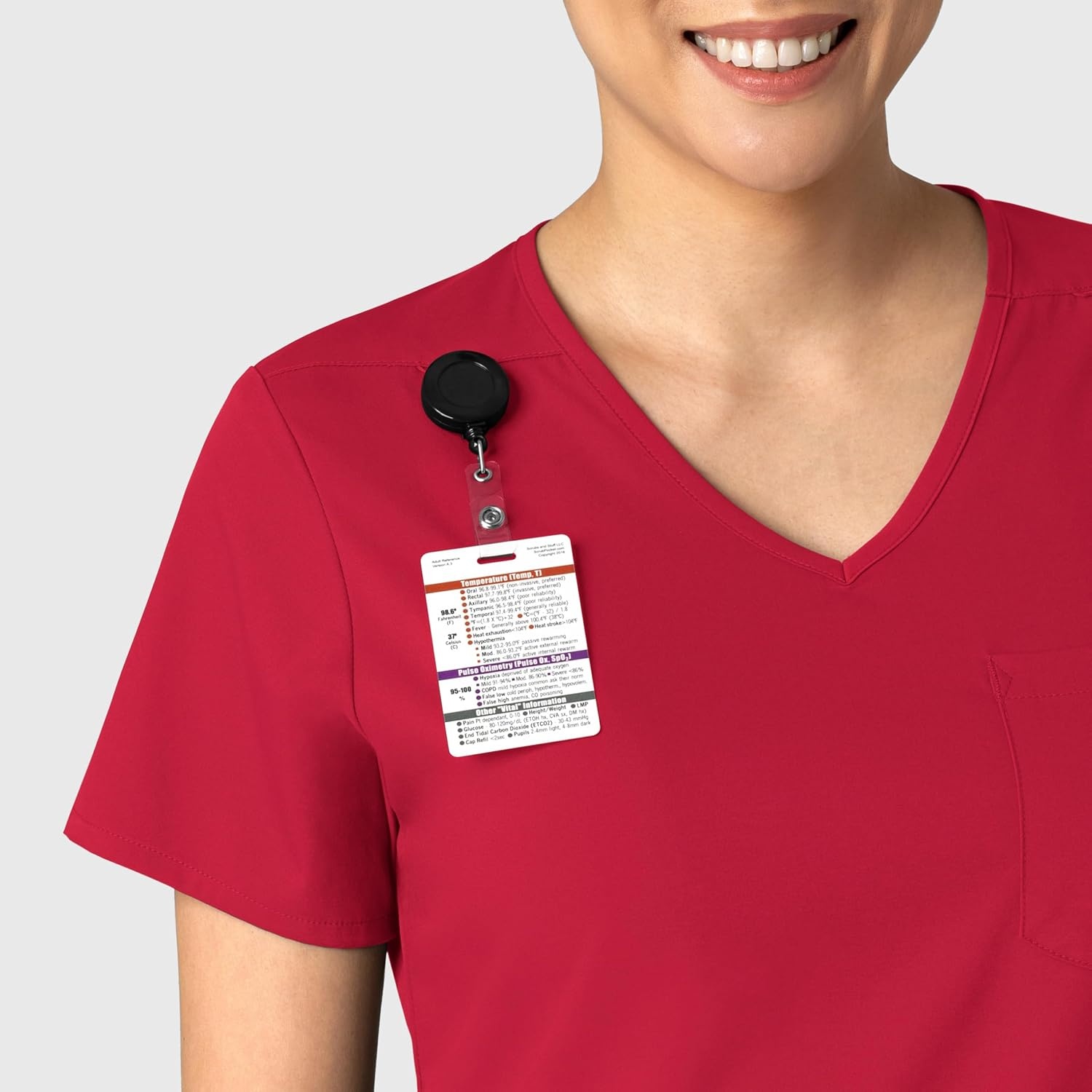 Wink Boundless Women’s Tuck-in Scrub Top(Red)