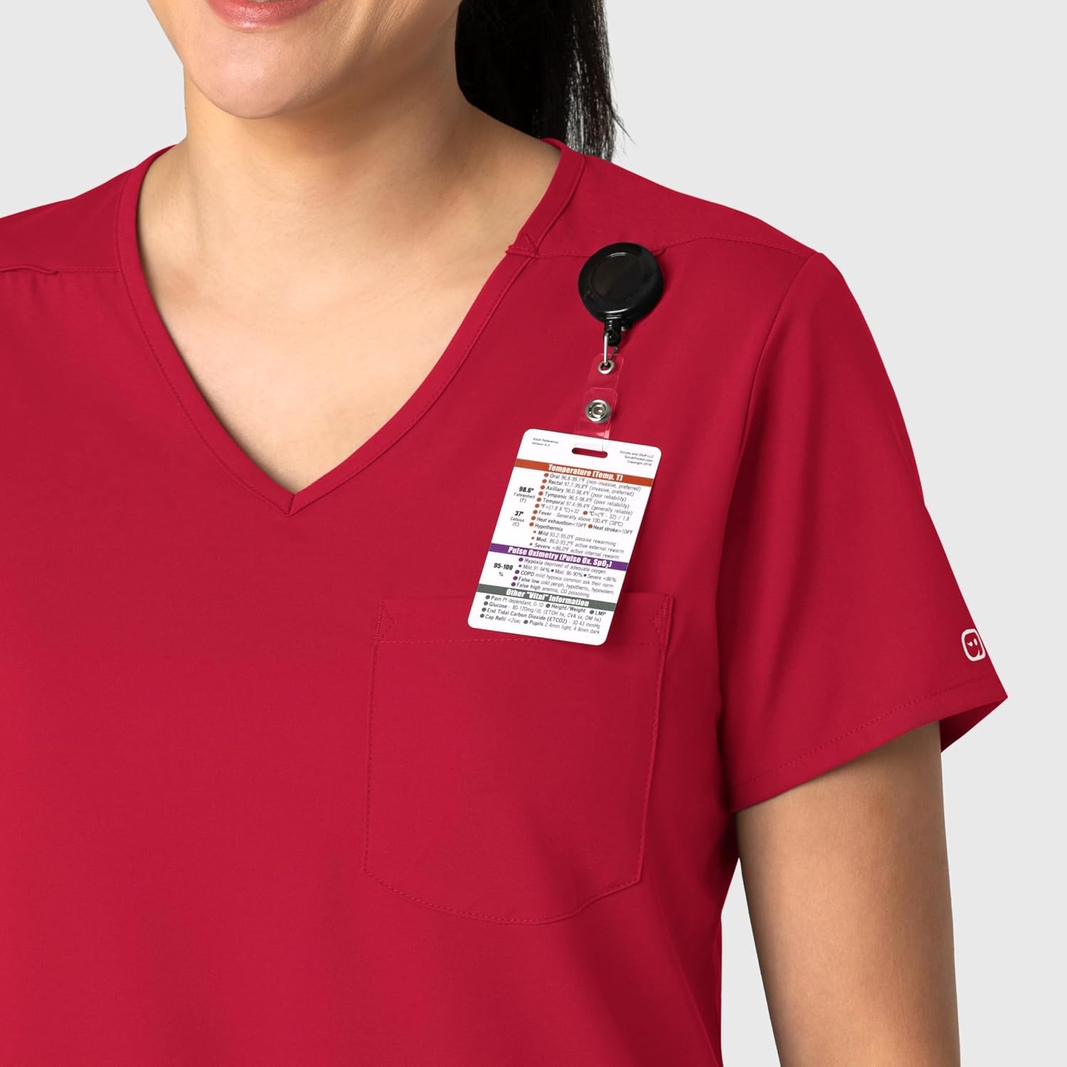 Wink Boundless Women’s Tuck-in Scrub Top(Red)