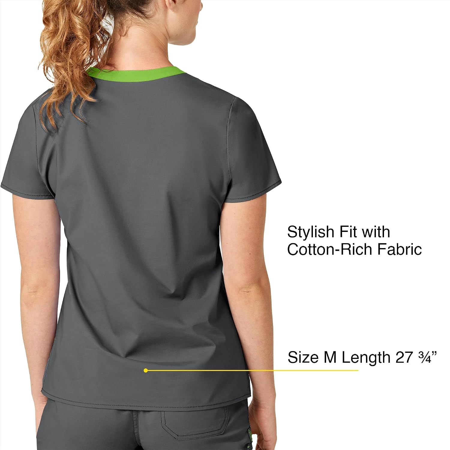 Wink WonderFLEX Women’s Verity V-Neck Scrub Top(Charcoal)