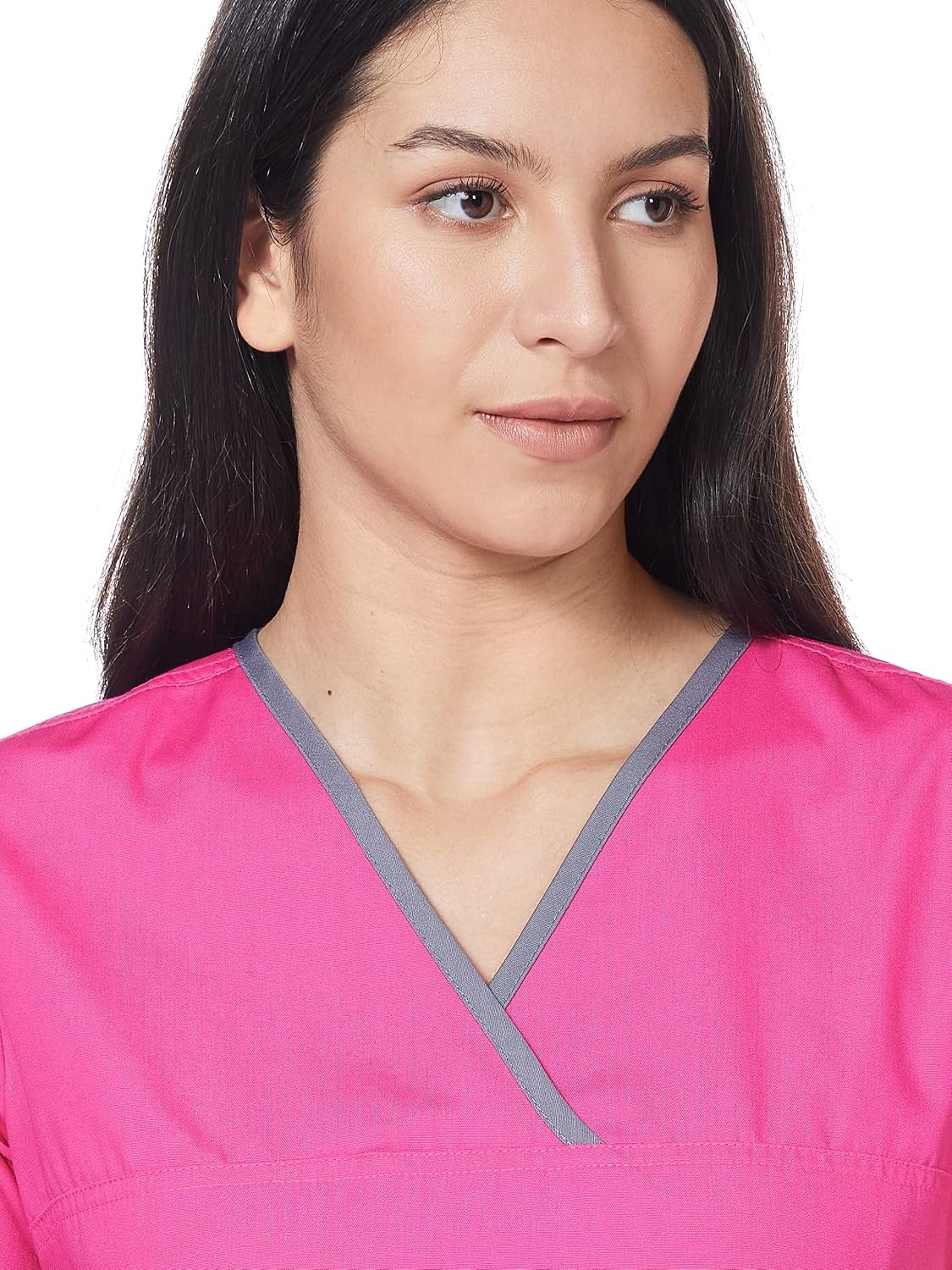 WonderWink Women’s Scrubs Charlie 5 Pocket Y-Neck Wrap Top, Hot Pink, XX-Large