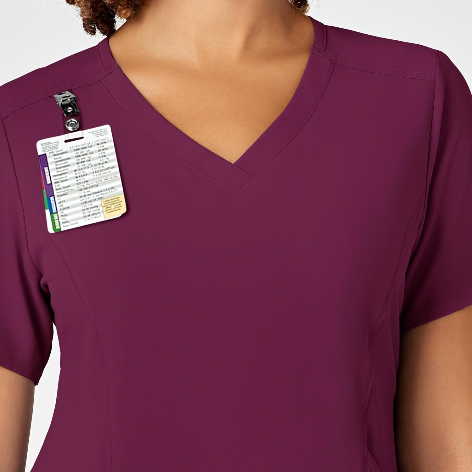 WonderWink Womens V-Neck Top Medical Scrubs, Wine, Small US