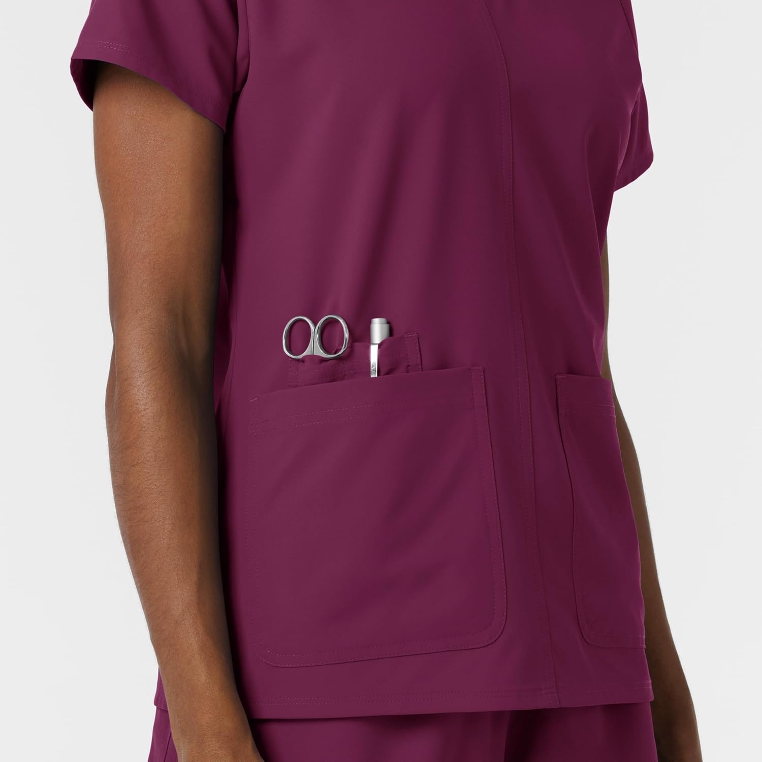 WonderWink Women’s Women’s V-Neck Scrub Top(Wine)