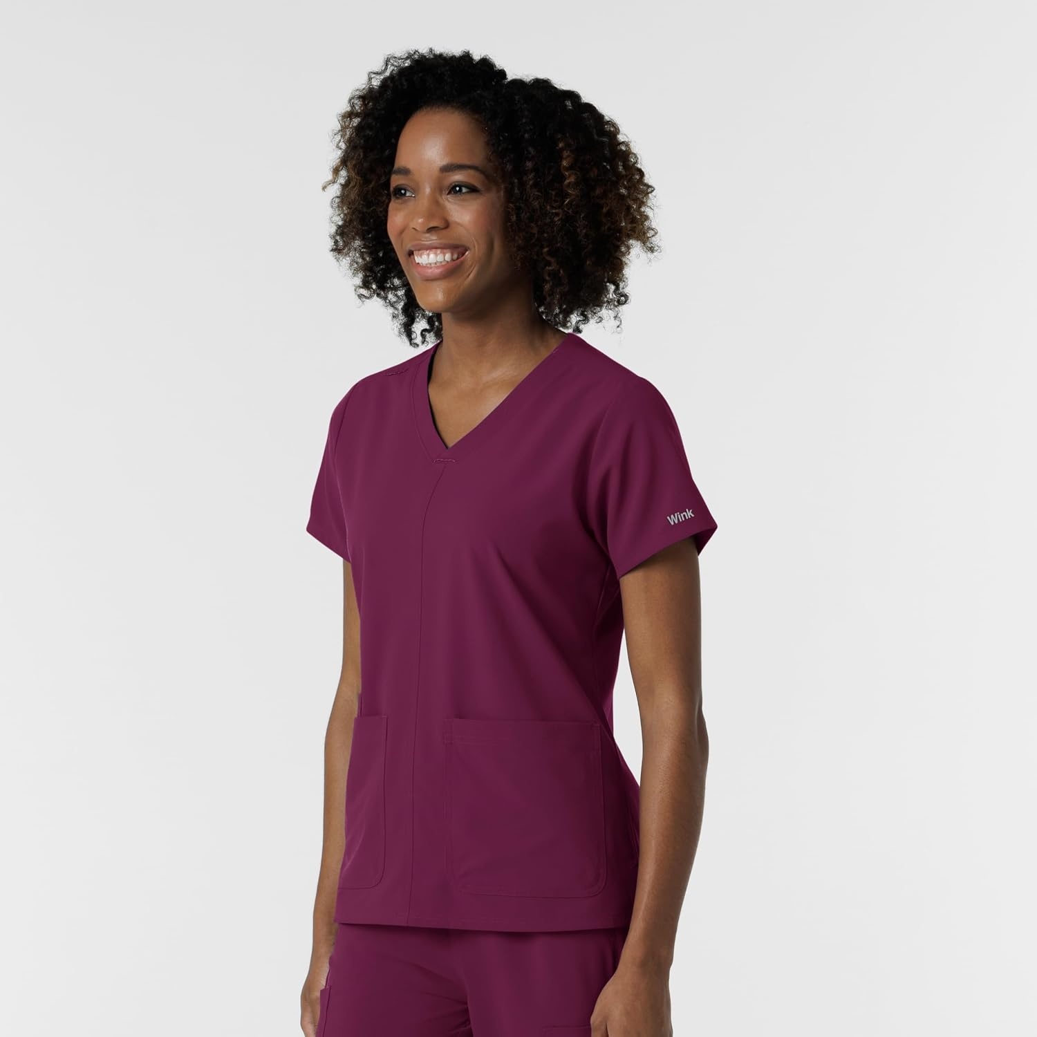 WonderWink Women’s Women’s V-Neck Scrub Top(Wine)