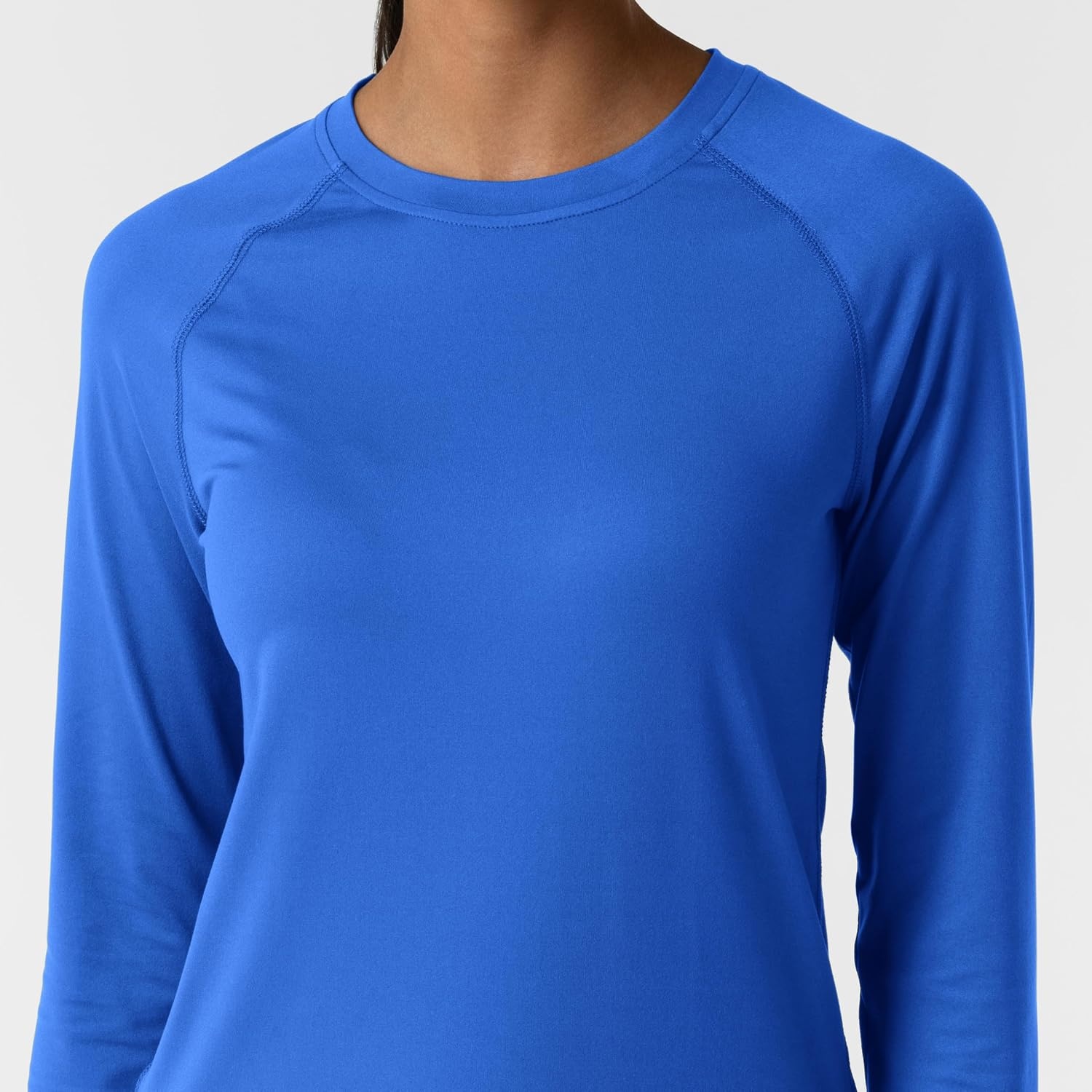 Wink Layers Women’s Watch Window Long Sleeve Underscrub Top(Royal)