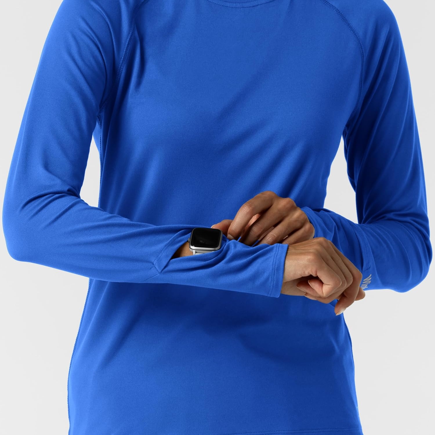 Wink Layers Women’s Watch Window Long Sleeve Underscrub Top(Royal)