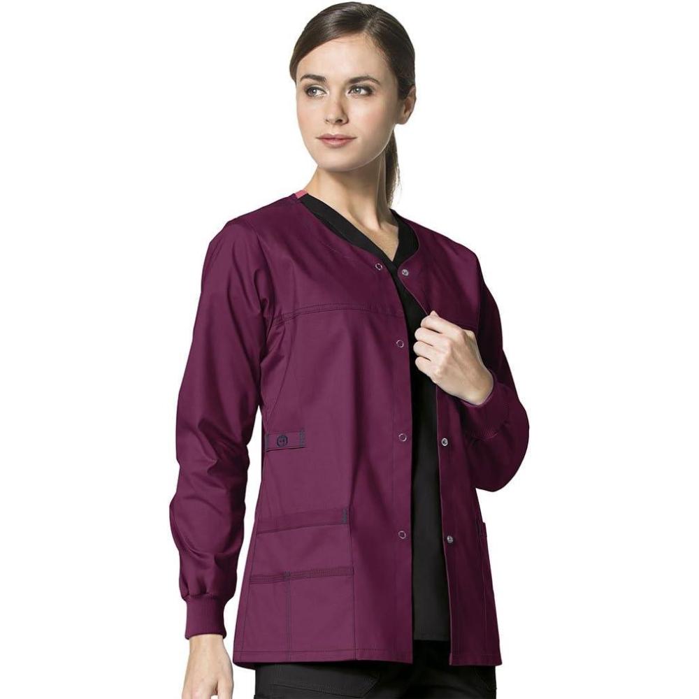 WonderWink Women’s Wonderflex Constance Snap Scrub Jacket(Wine)