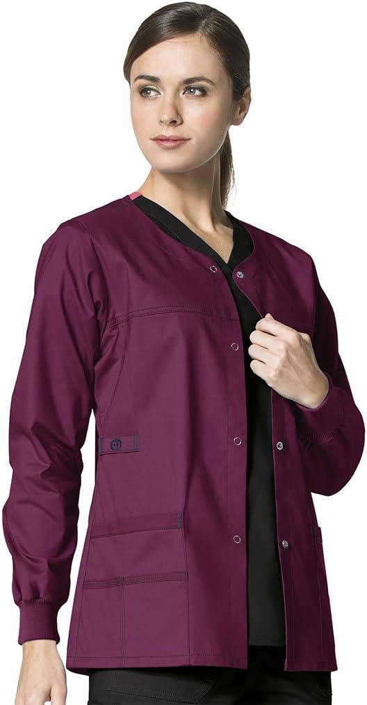 WonderWink Women’s Wonderflex Constance Snap Scrub Jacket(Wine)