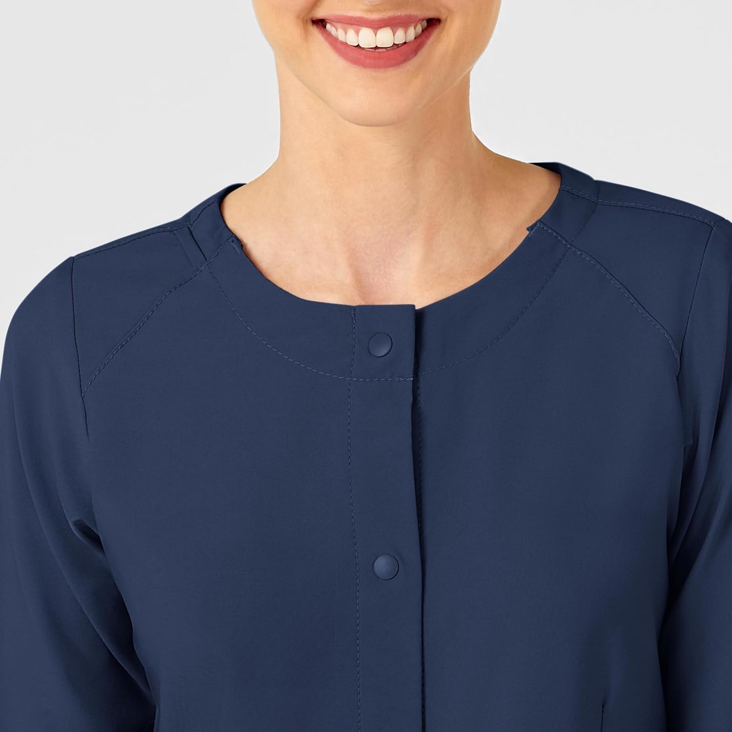 Wink W123 Women’s Crew Neck Warm Up Jacket(Navy)