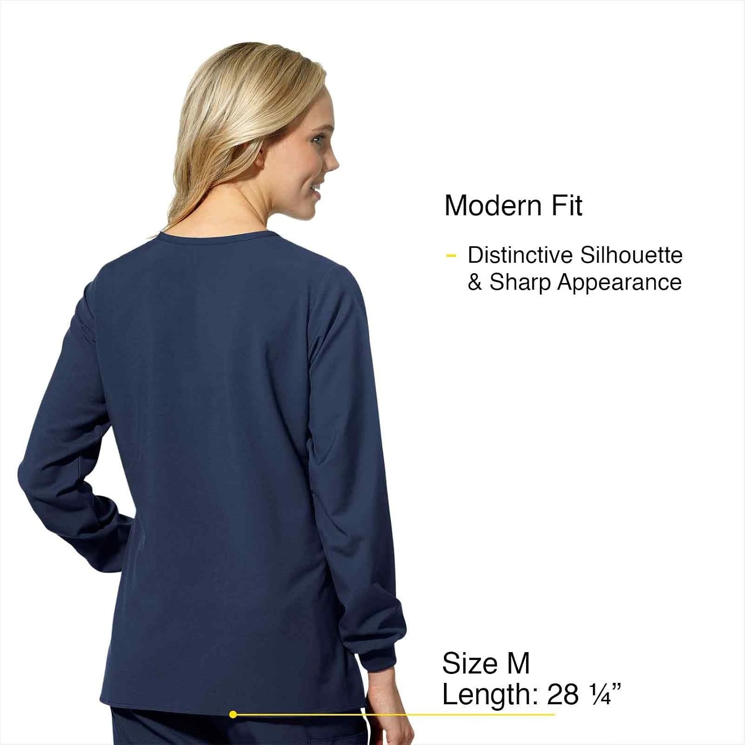 Wink W123 Women’s Crew Neck Warm Up Jacket(Navy)