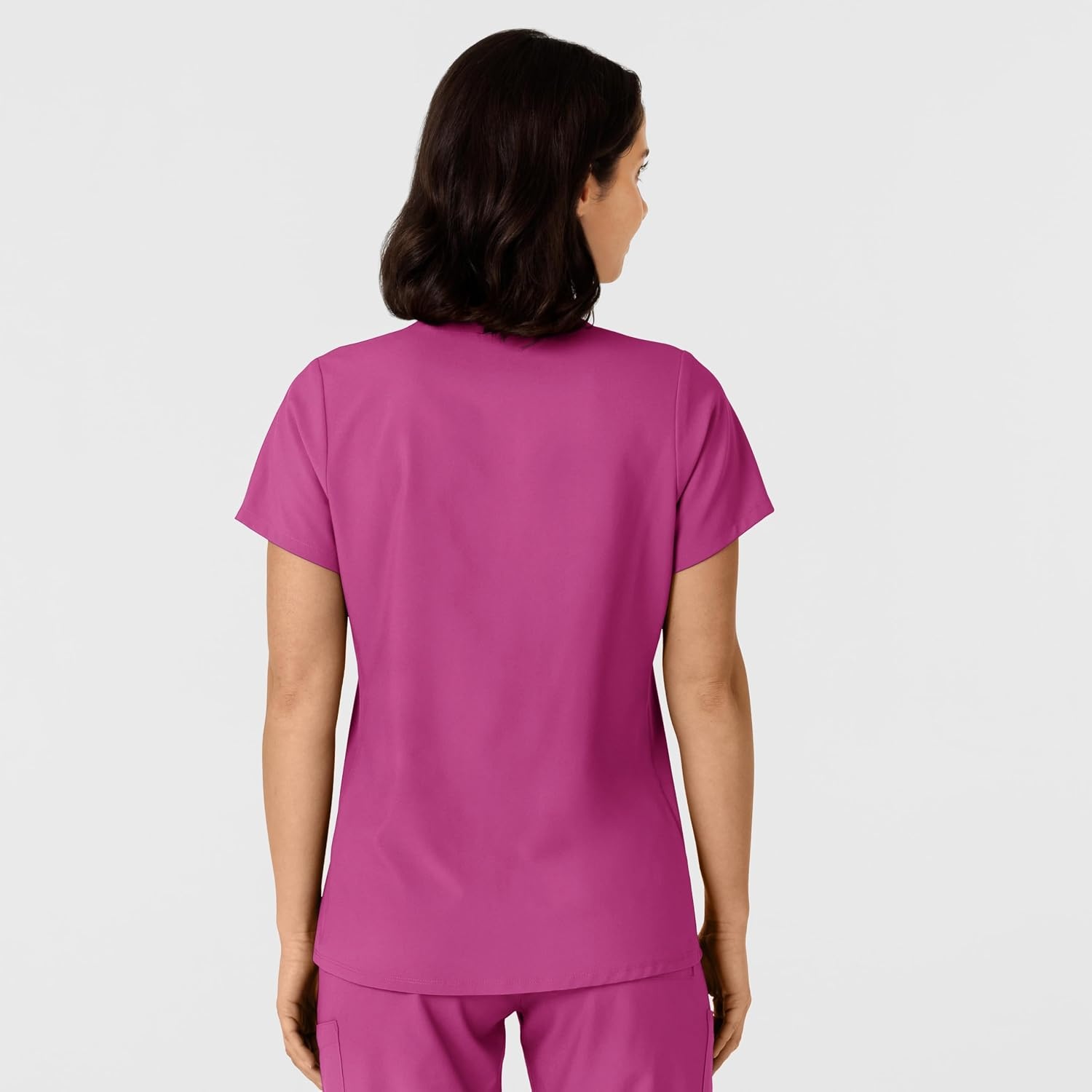 WINK Women’s Women’s Flex-n-reach Side Panel V-neck Scrub Top(Raspberry)