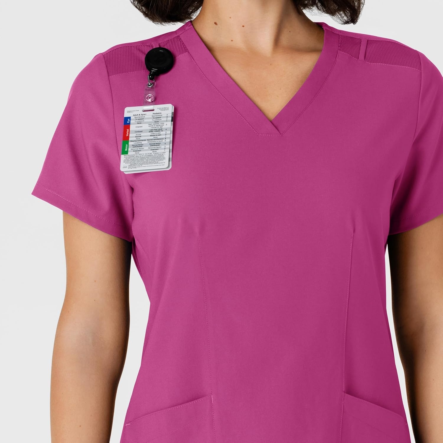 WINK Women’s Women’s Flex-n-reach Side Panel V-neck Scrub Top(Raspberry)