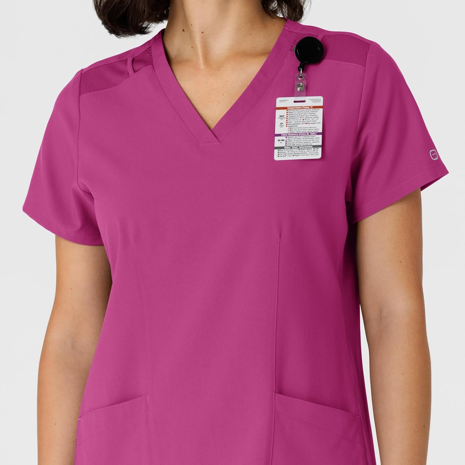 WINK Women’s Women’s Flex-n-reach Side Panel V-neck Scrub Top(Raspberry)