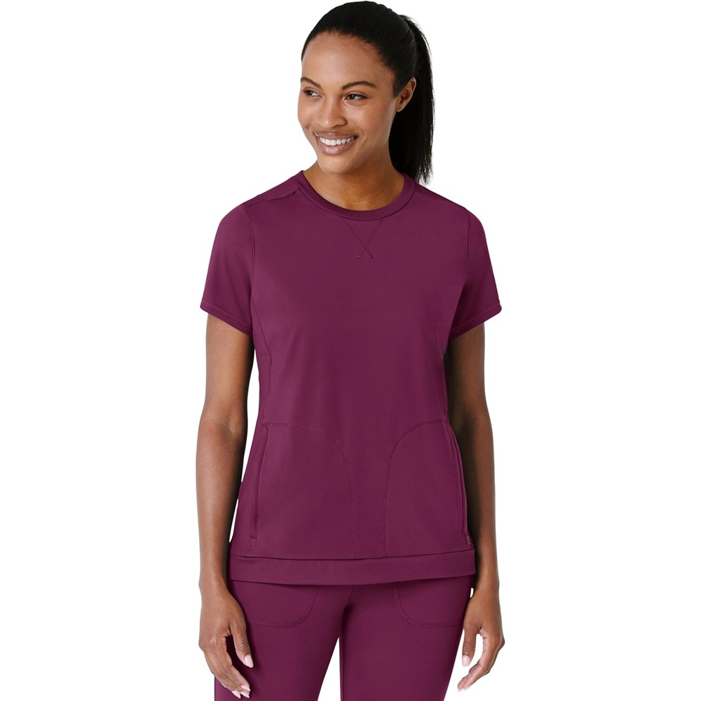 Wink Renew Women’s Flex-n-Reach Crew Neck Scrub Top(Wine)