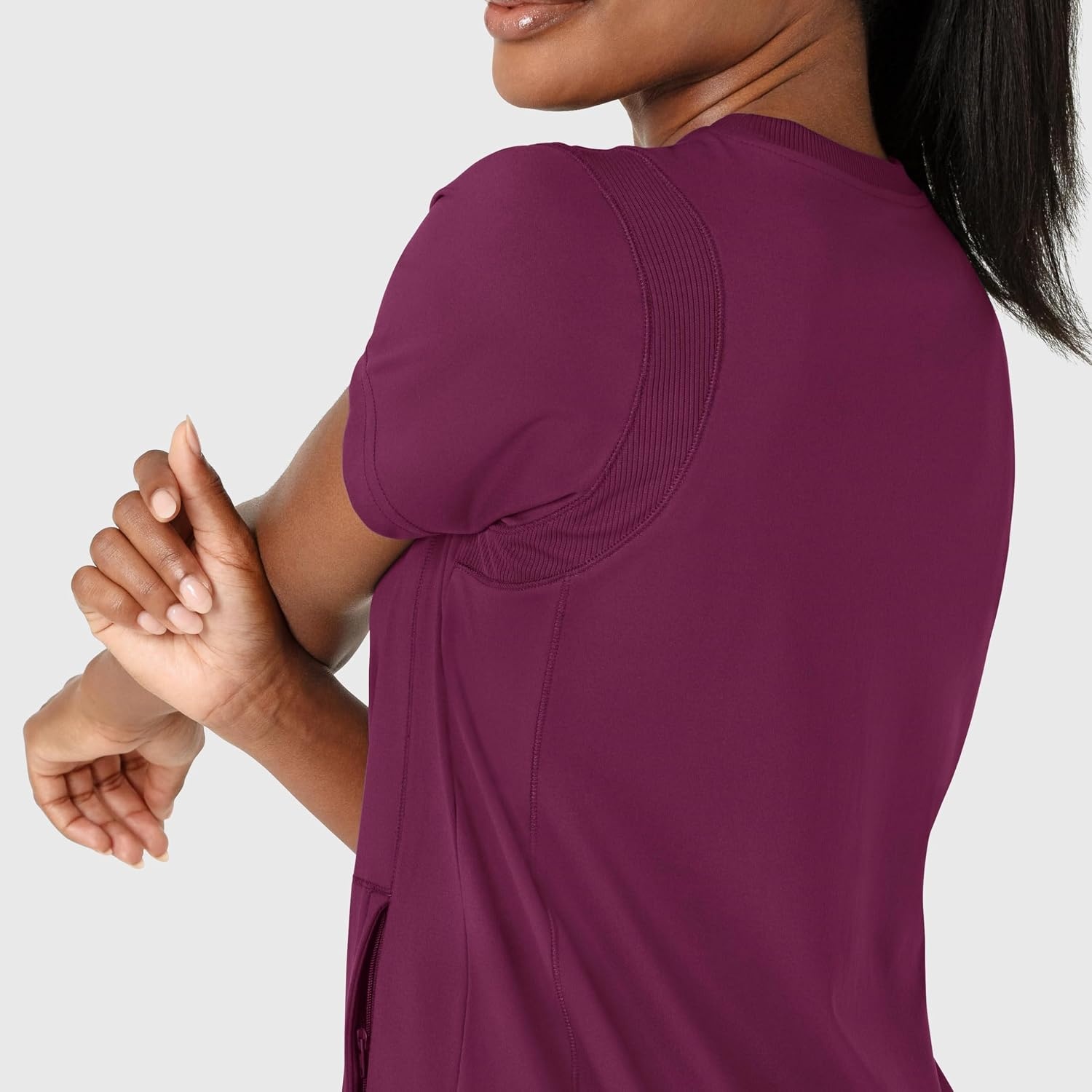 Wink Renew Women’s Flex-n-Reach Crew Neck Scrub Top(Wine)