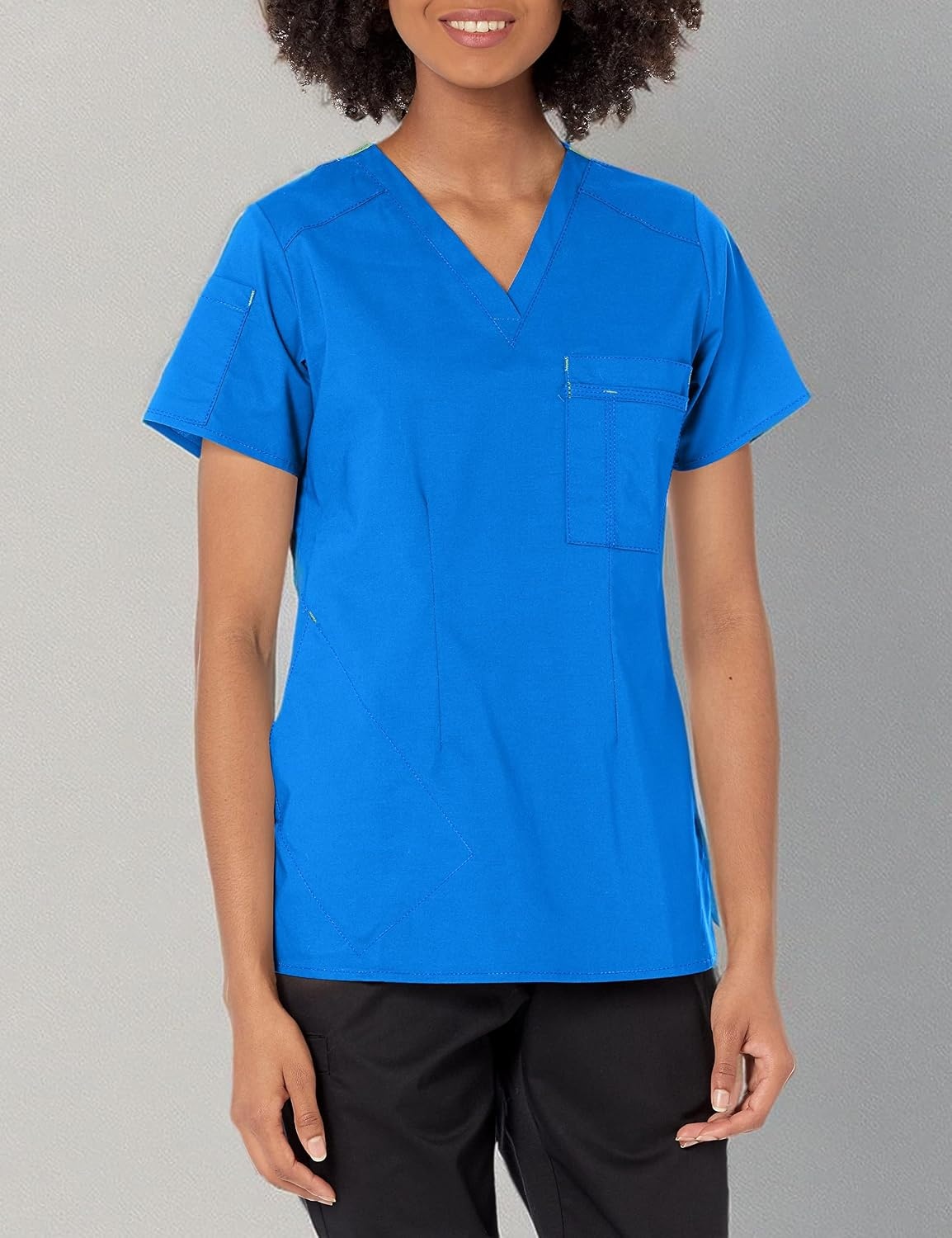 Wink WonderFLEX Women’s V-Neck Tuck-in Scrub Top(Royal)