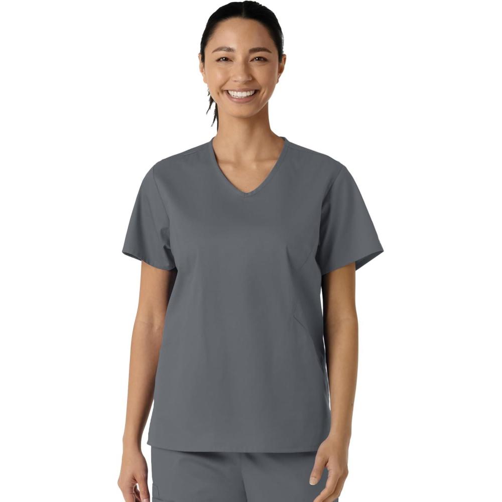 WINK Womens Scrub Top(Pewter)