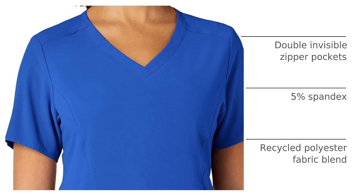 WonderWink Women’s Women’s V-Neck Scrub Top(Royal)