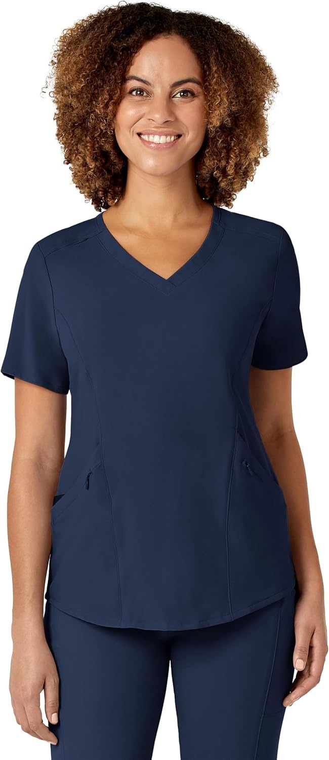 WonderWink Renew Women’s V-Neck Scrub Top, Navy, XL