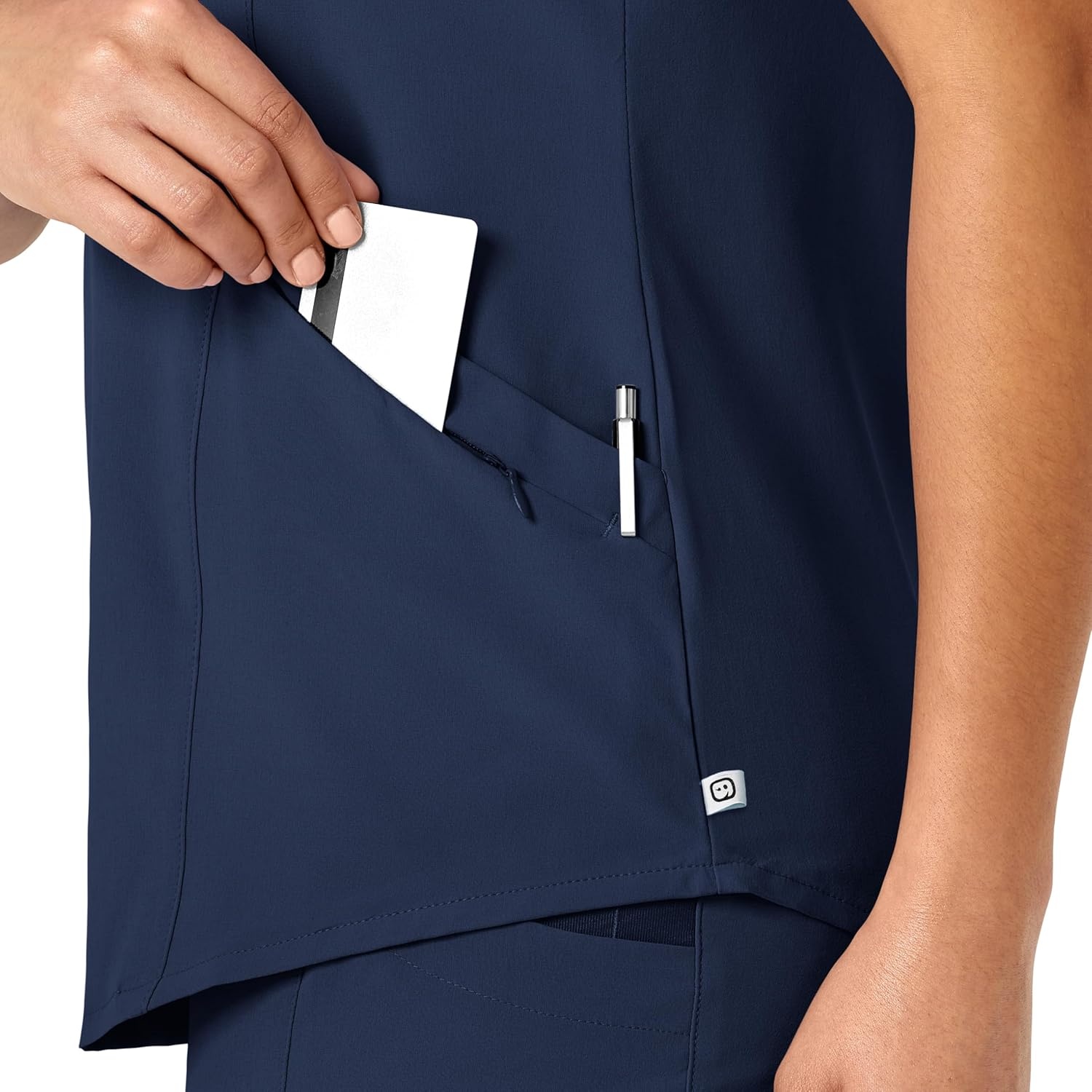 WonderWink Renew Women’s V-Neck Scrub Top, Navy, XL
