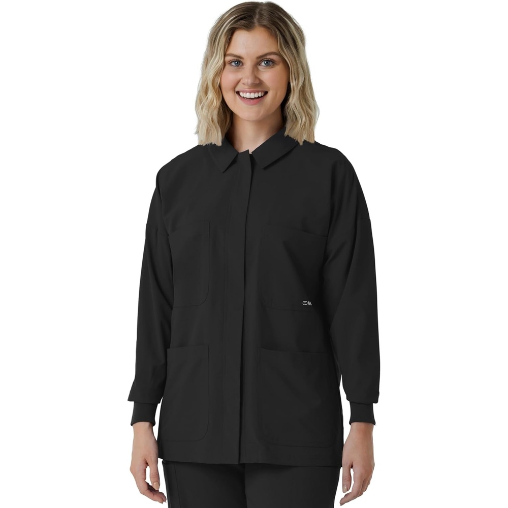WINK Women’s Women’s Scrub Shirt Jacket(Black)