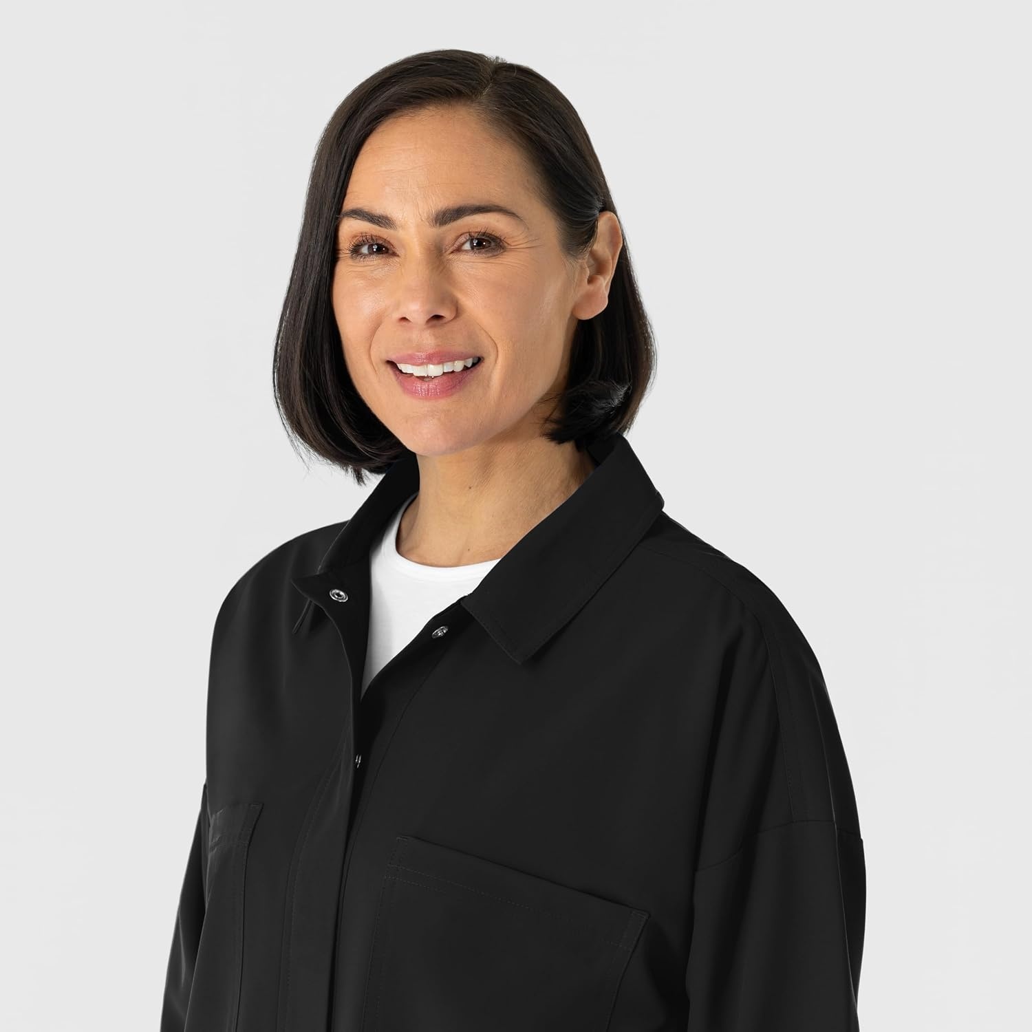 WINK Women’s Women’s Scrub Shirt Jacket(Black)