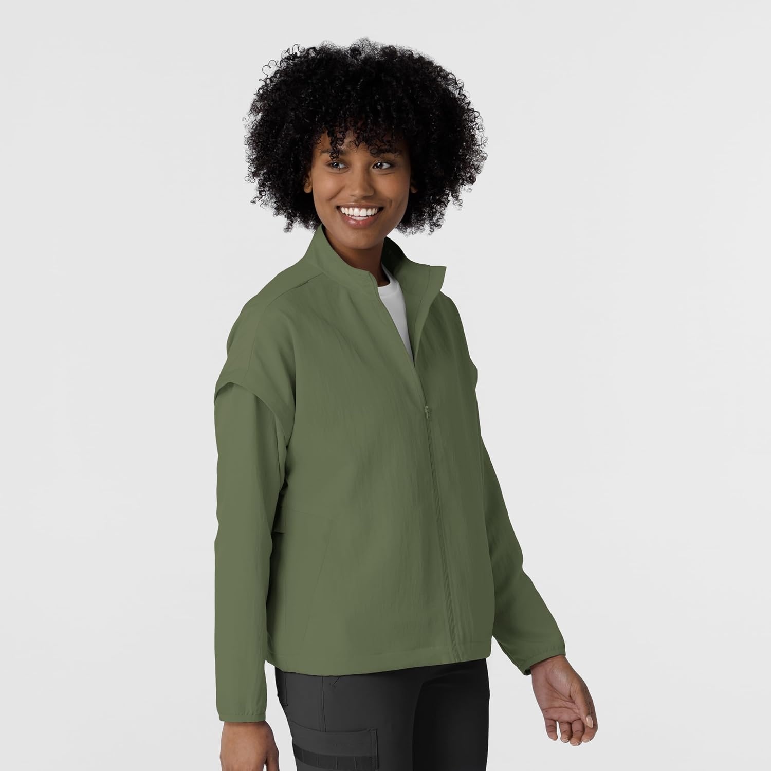WINK Women’s Women’s Breezebreaker Scrub Jacket(Olive)