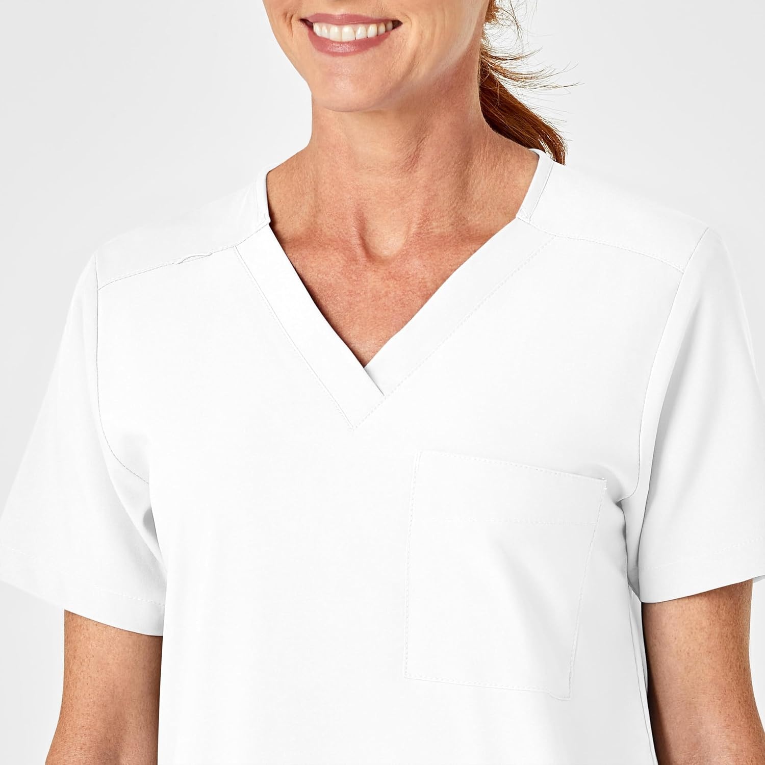 Wink W123 Unisex 4 Pocket Utility Scrub Top(White)