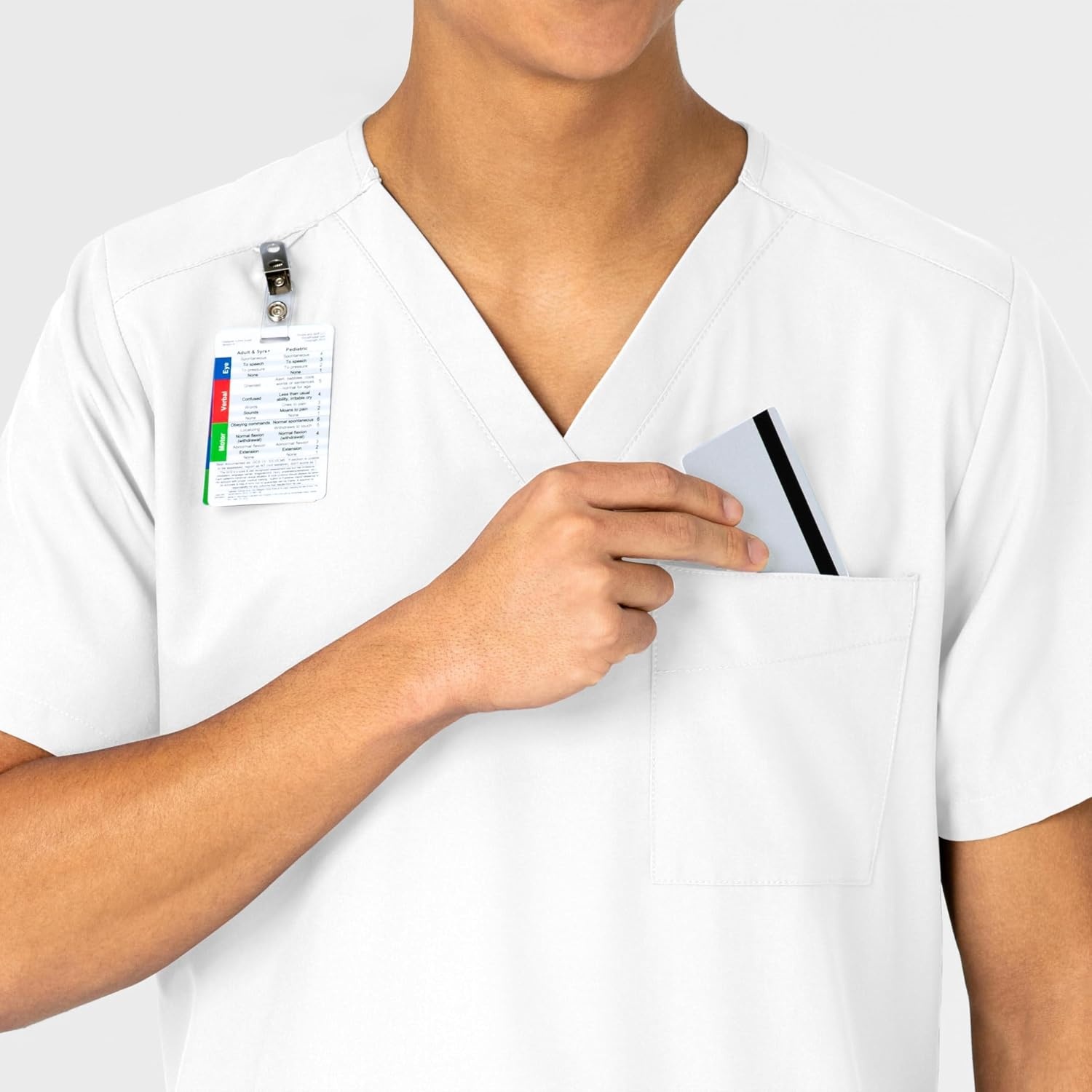 Wink W123 Unisex 4 Pocket Utility Scrub Top(White)