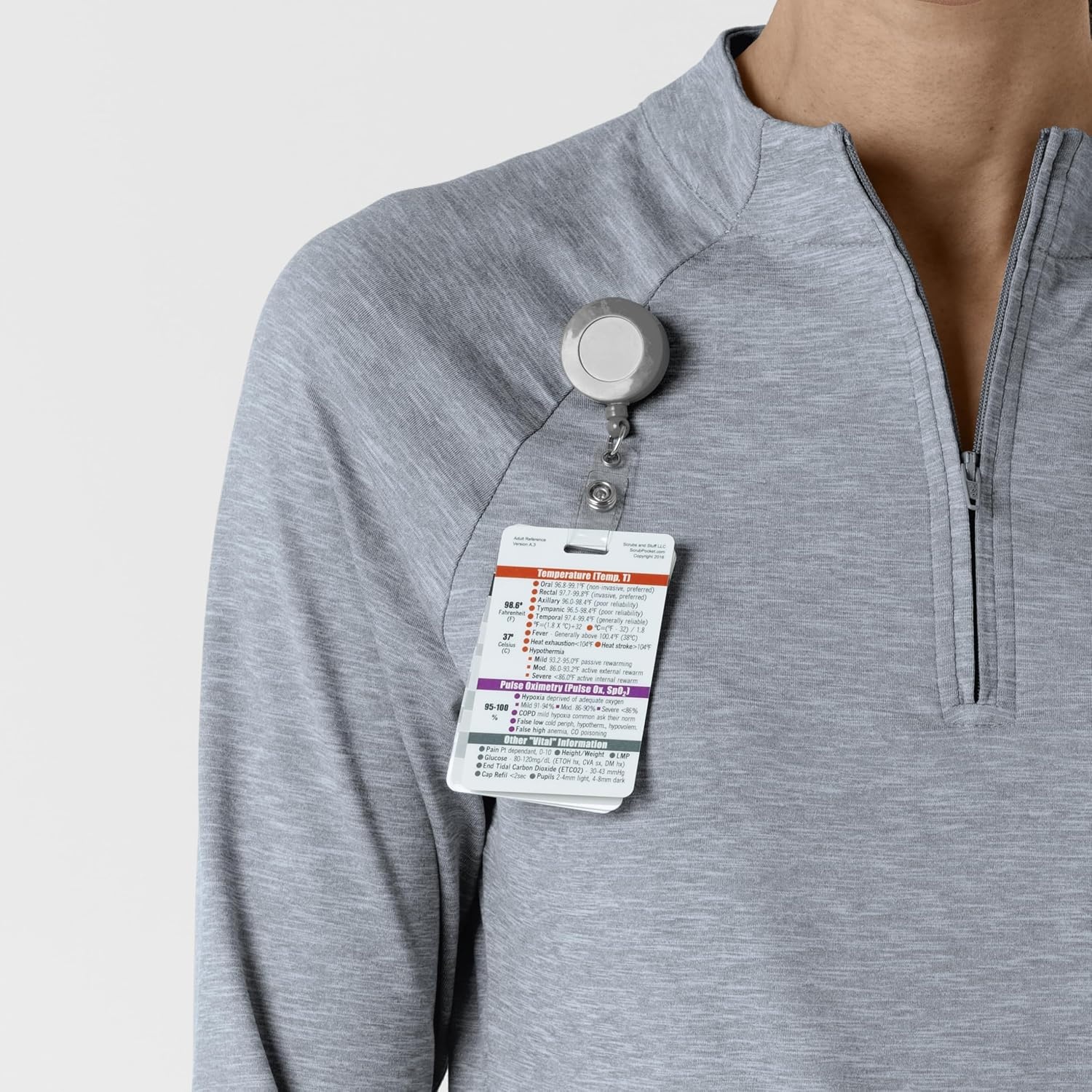 WINK Layers Women’s Watch Window Quarter Zip Scrub Top(Grey Heather)