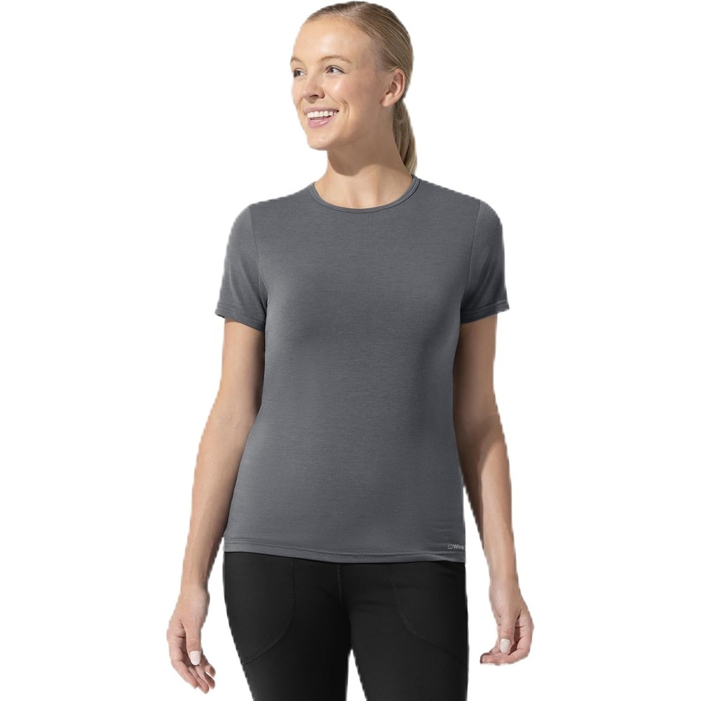 Wink Layers Women’s Short Sleeve Essential Tee(Pewter)