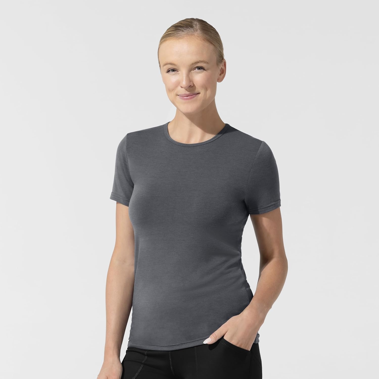Wink Layers Women’s Short Sleeve Essential Tee(Pewter)