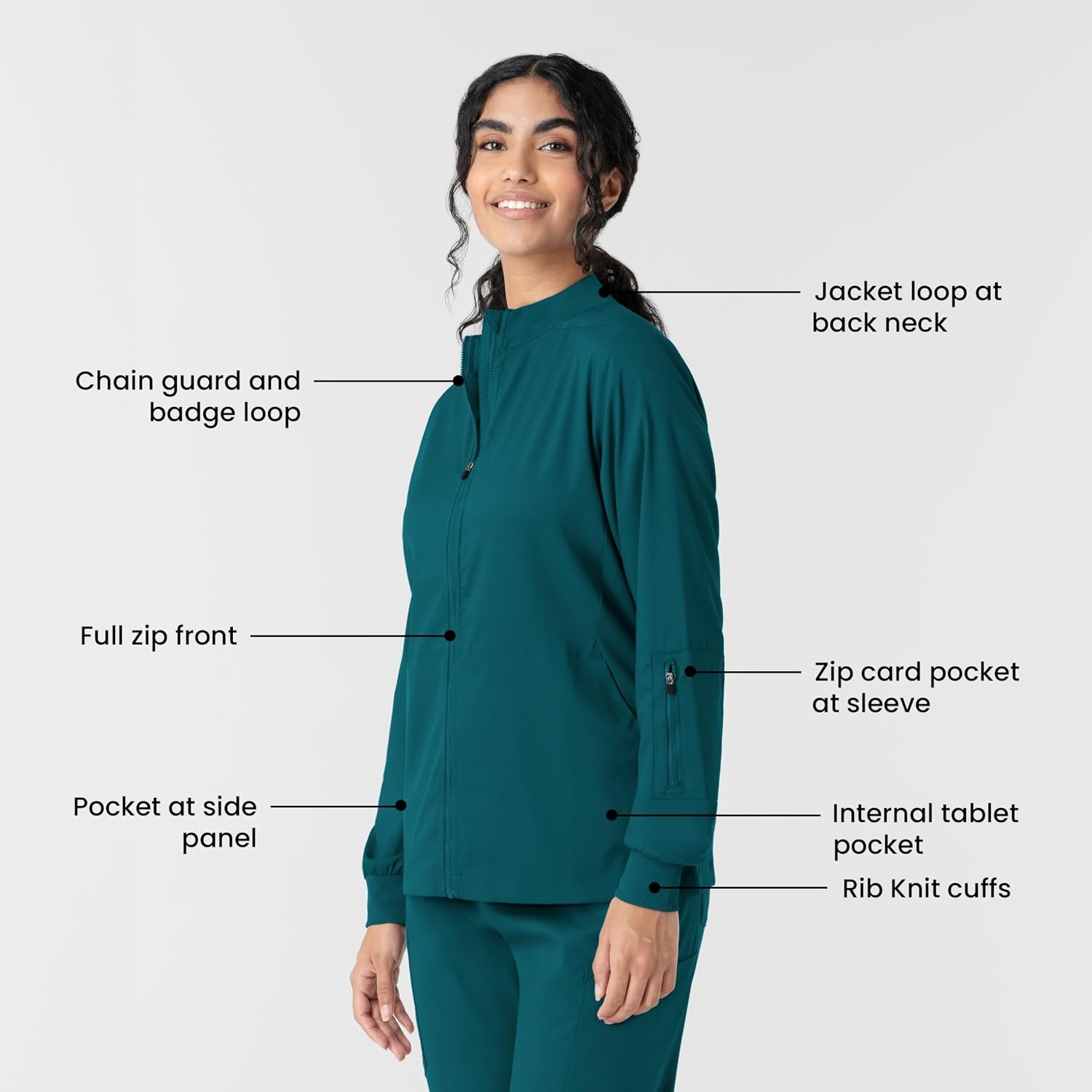 WINK Boundless Women’s Warm Up Scrub Jacket(Caribbean)