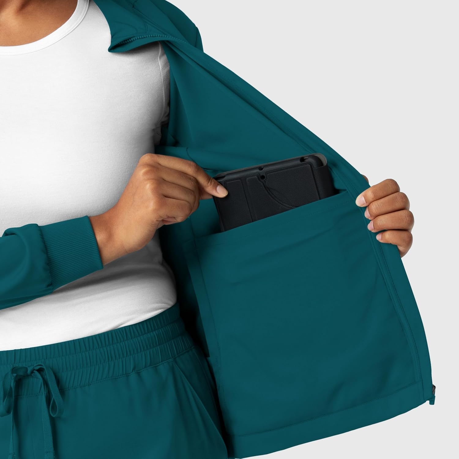 WINK Boundless Women’s Warm Up Scrub Jacket(Caribbean)