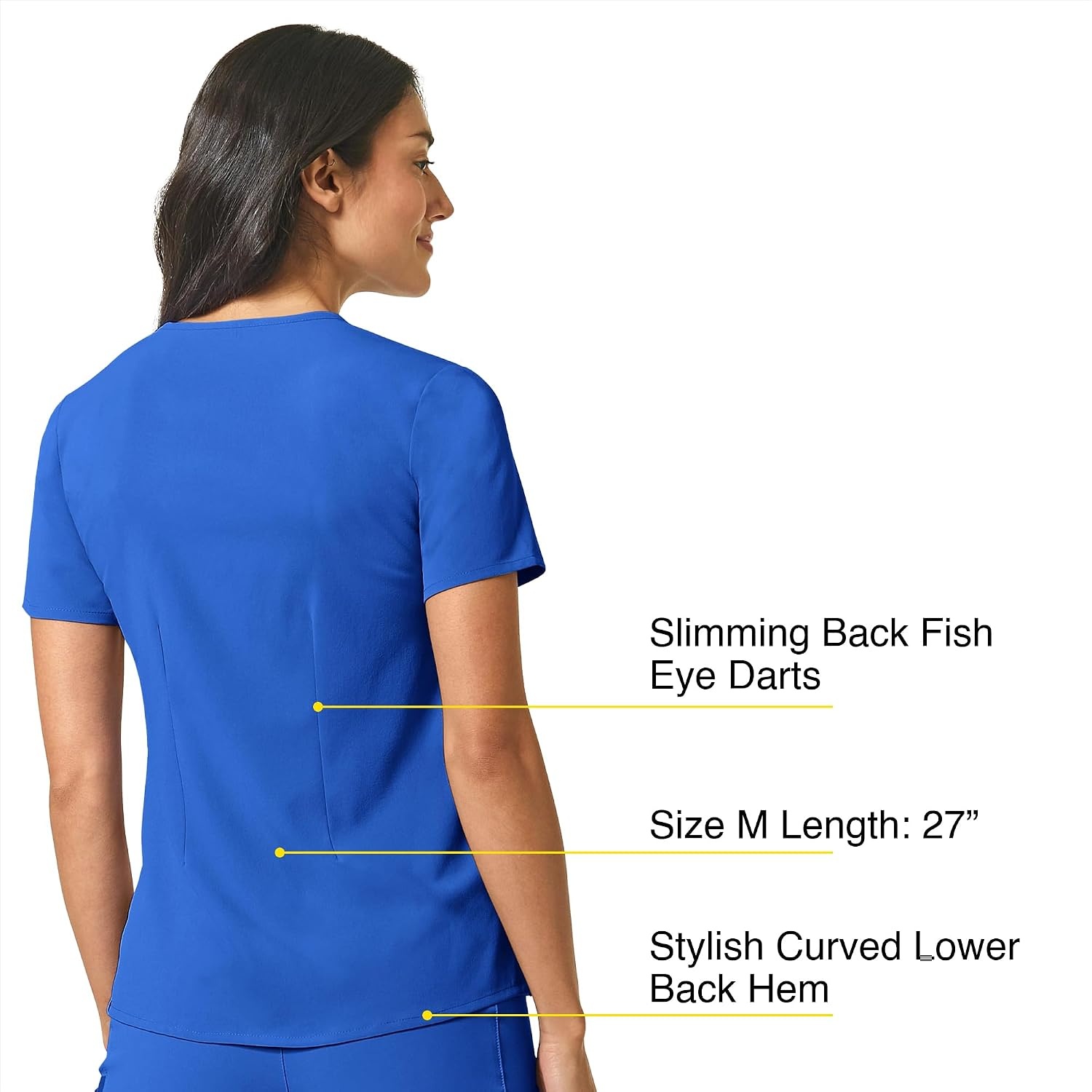 Wink Renew Women’s Mandarin Collar Tuck-in Scrub Top(Royal)