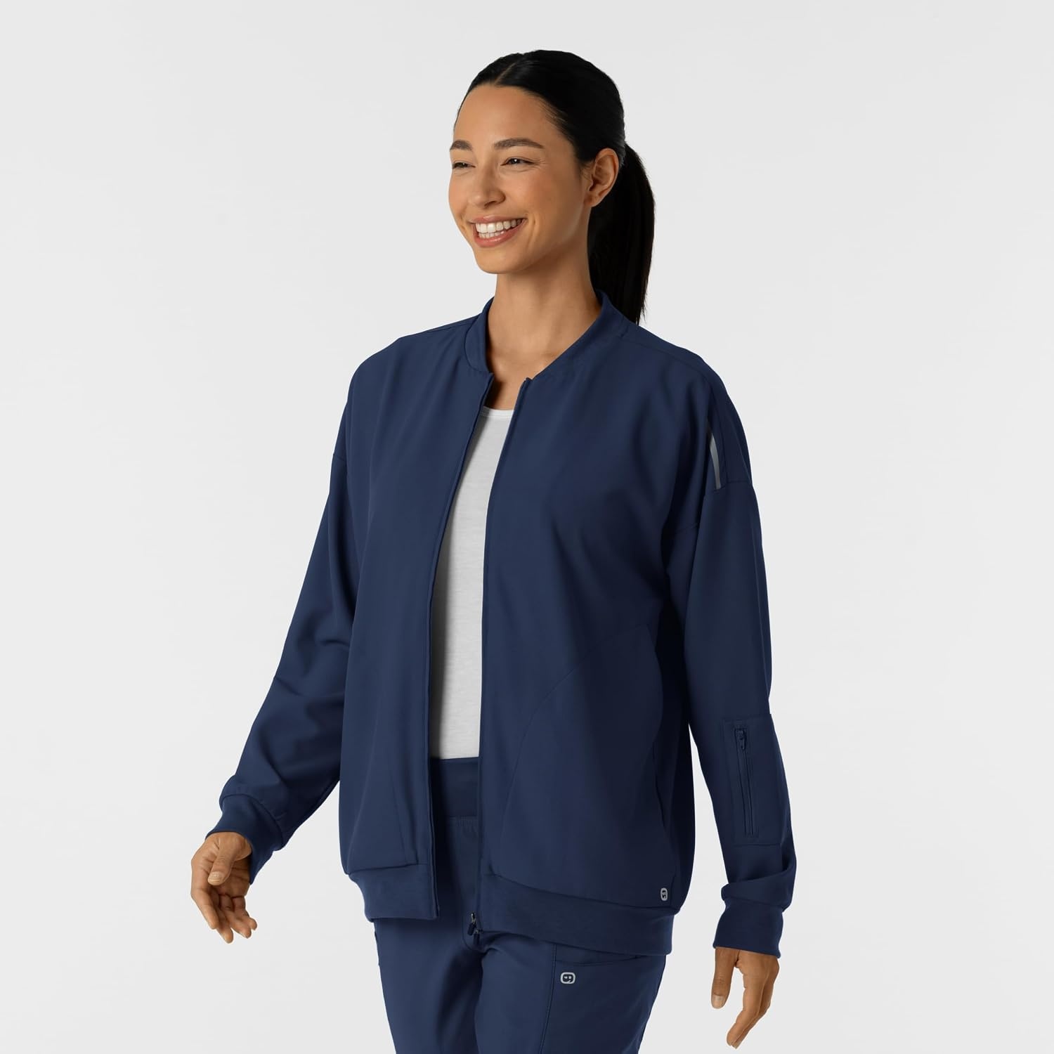 WINK Layers Women’s Bomber Scrub Jacket(Navy)
