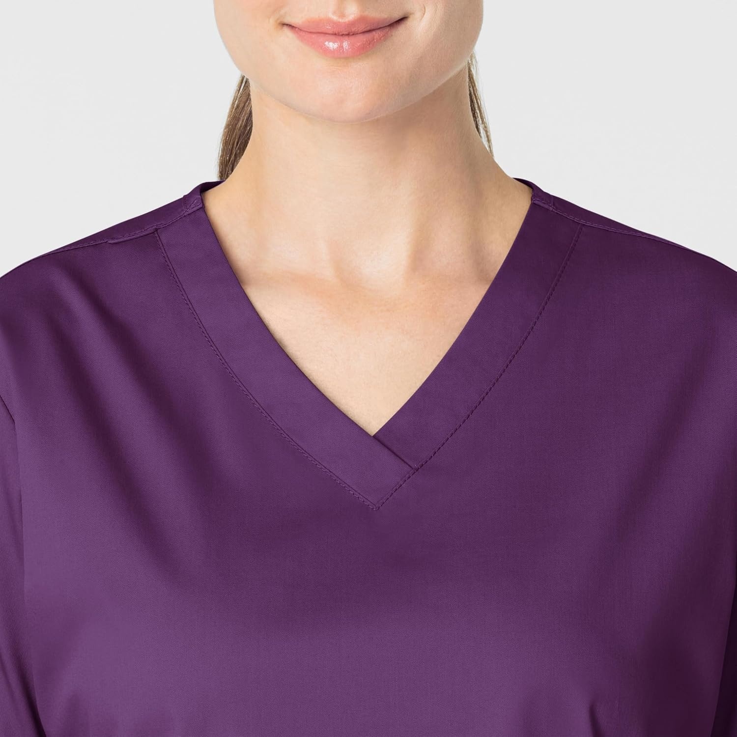 Wink WonderWORK Women’s V-Neck Scrub Top, Eggplant, S